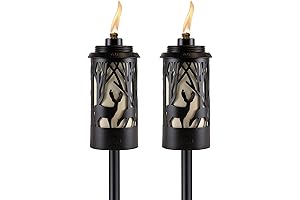 TIKI Brand Hunter Metal 64.5 Inch 2-Pack Torch, Patio, and Deck