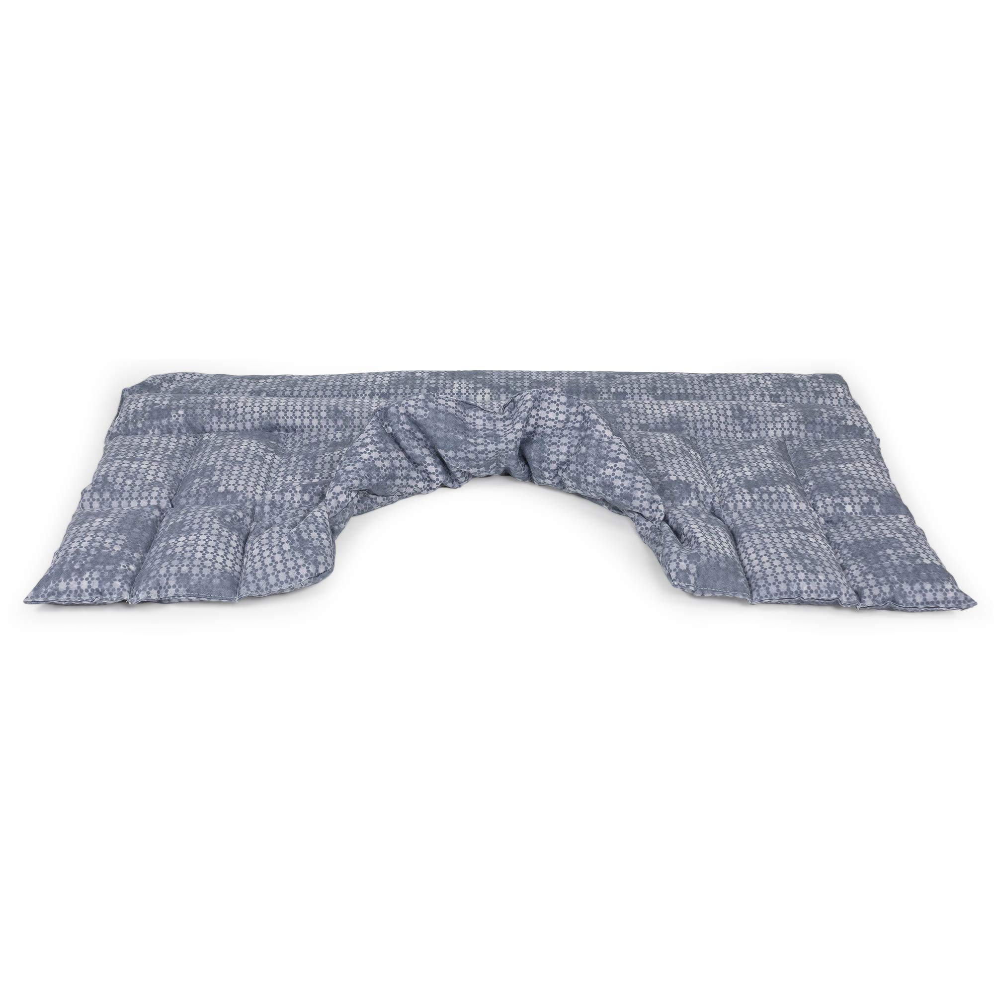 Cuscino termico cervicale XL per collo, spalle e schiena - Cuscino termico con semi di uva - used look grigio-blu