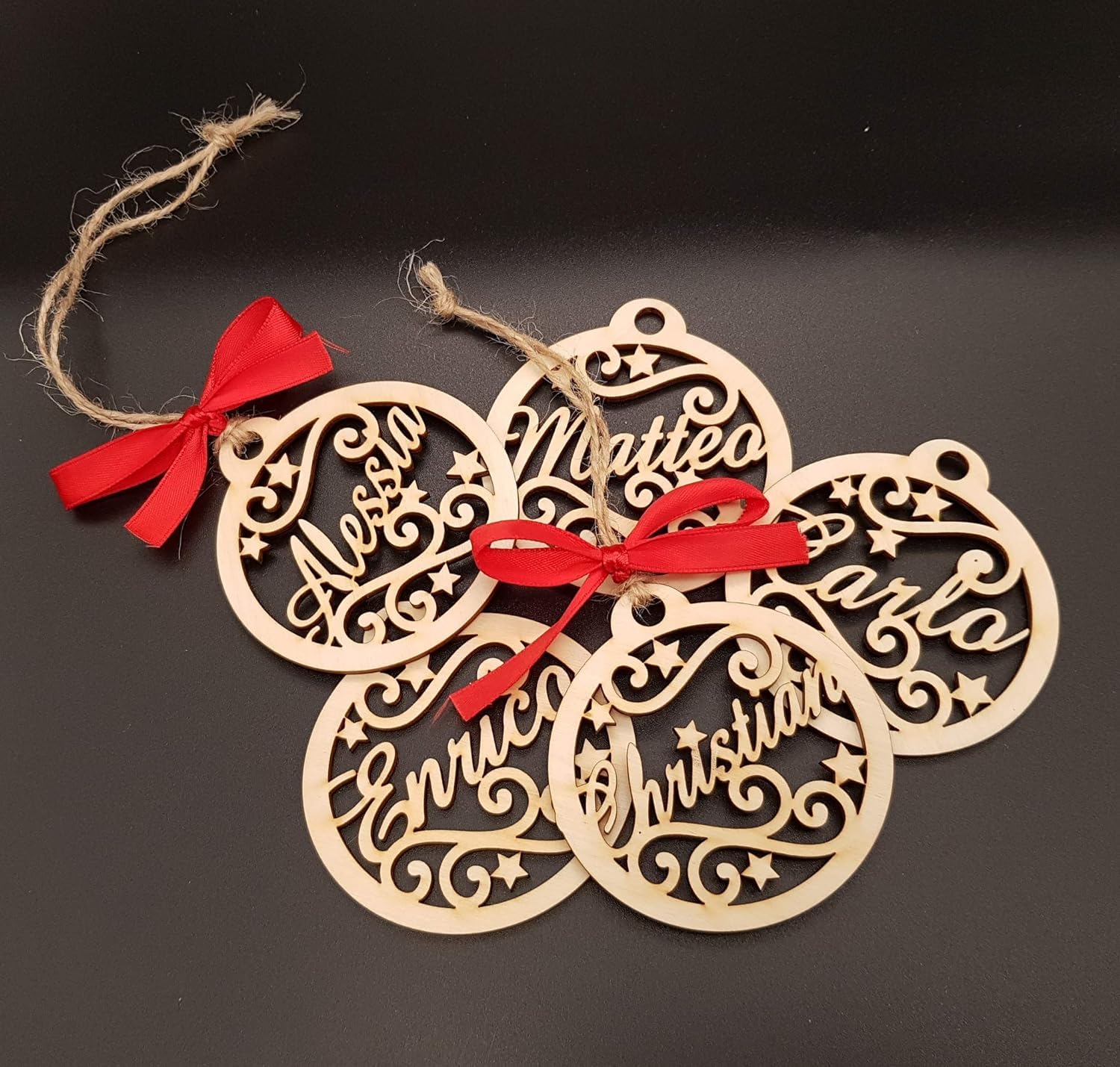 Pallina di natale in legno personalizzabili (1 pezzo)
