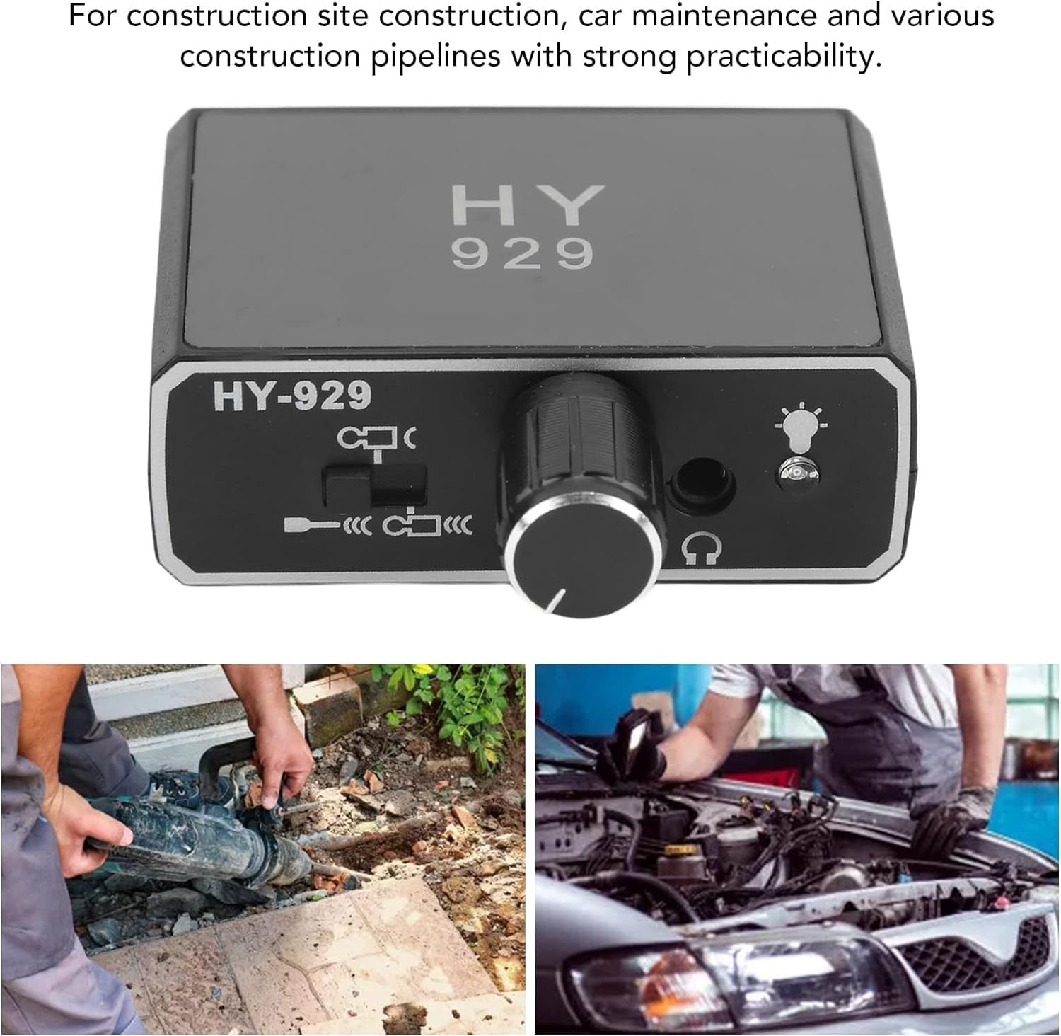 HURRISE LeakSeeker Pro - Rechargeable Water Pipe Leak Detector With Dual Probes & Sound Amplifier For Plumbing