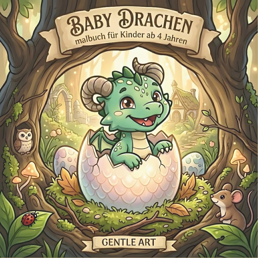 Baby Drachen Malbuch für Kinder Ab 4 Jahren: Große Bilder, dicke Linien & kreativer Malspaß