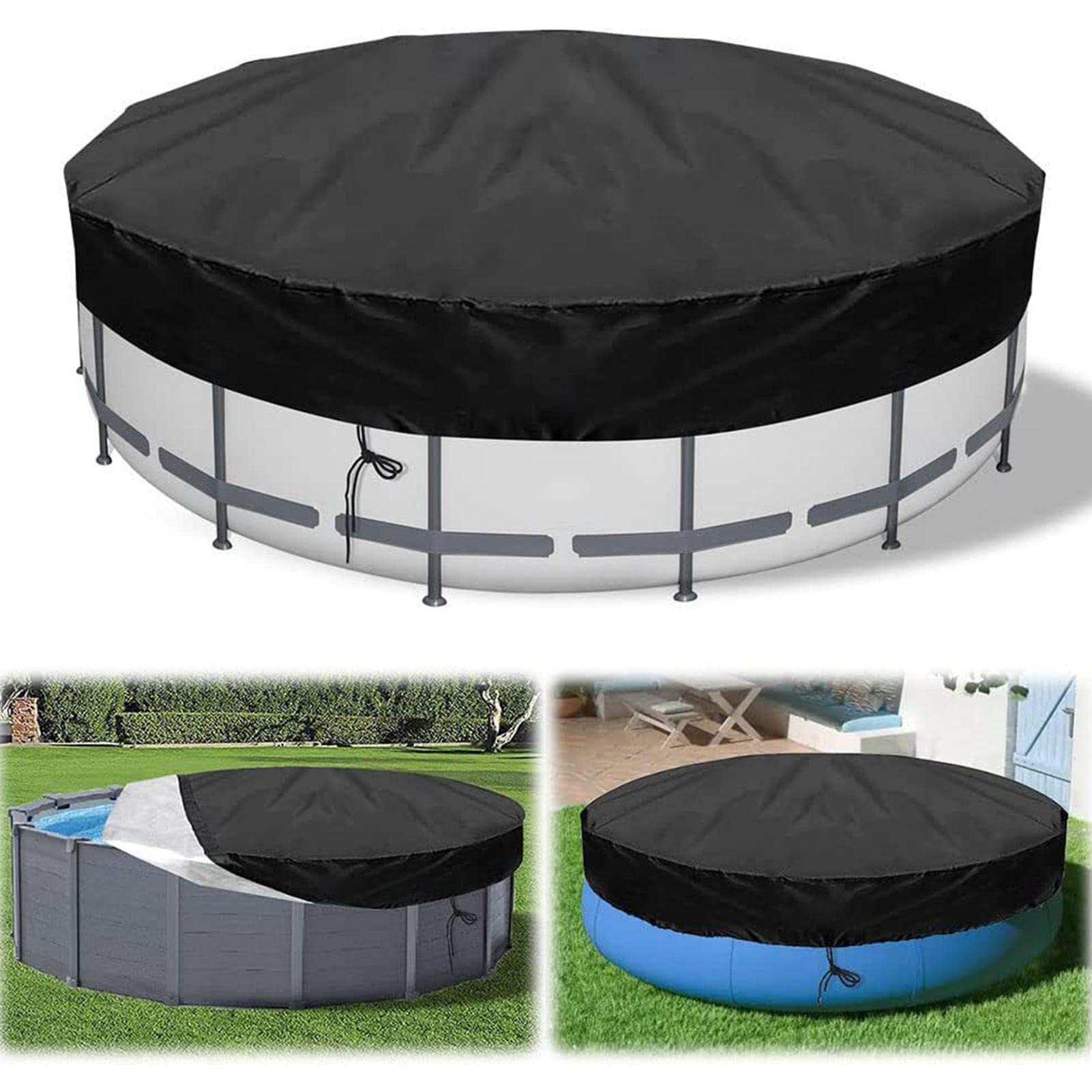 Cubierta redonda para piscina de 180 cm, cubierta solar para piscinas sobre el suelo, piscina enterrada, bañera de hidromasaje y cama elástica, cubiertas redondas impermeables y a prueba de polvo pa