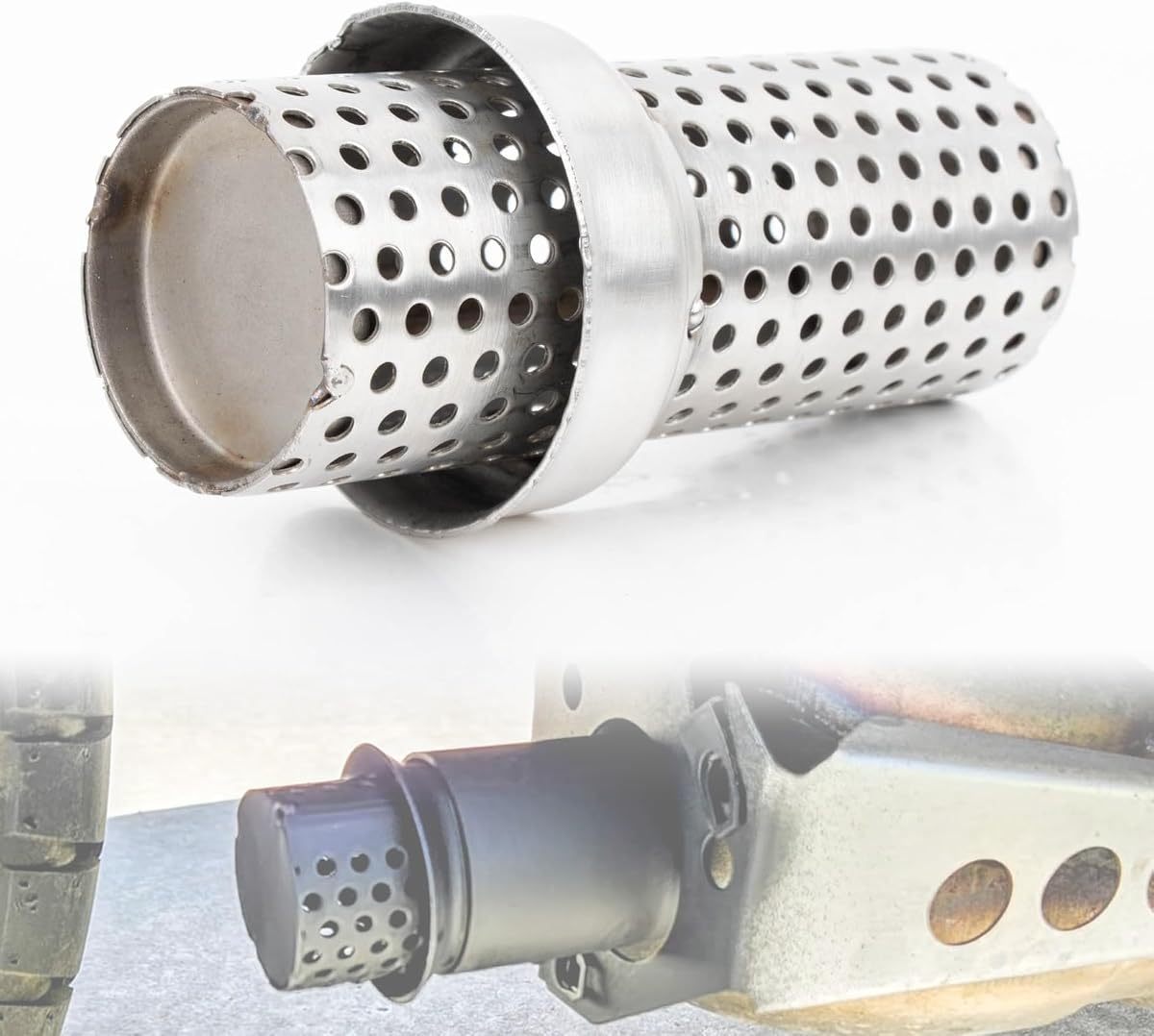 PSLER 51MM Motorcycle Exhaust Muffler Universal Silencer Removable | Exhaust Noise Eliminator Compatible with Most Motorcycles, Removable Silencer Design for 51MM Exhaust Muffler