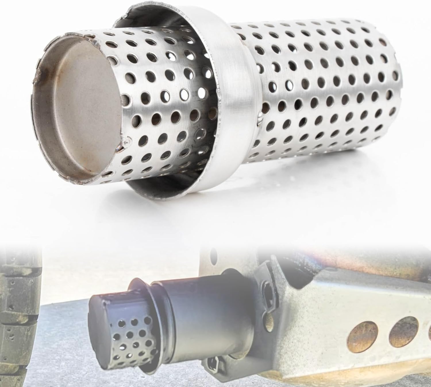 Motorcycle Exhaust Muffler - PSLER 51MM Universal Exhaust Silencer Removable Noise Eliminator Compatible with Most Motorcycles