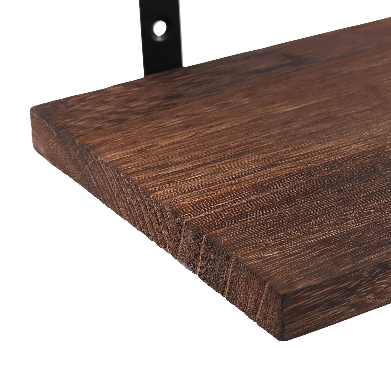 ZOENHOU Set of 6 Wall Mounted Wood Floating Shelves, 16 Inch Rustic Wood Floating Wall Shelf with Screws - Image 3