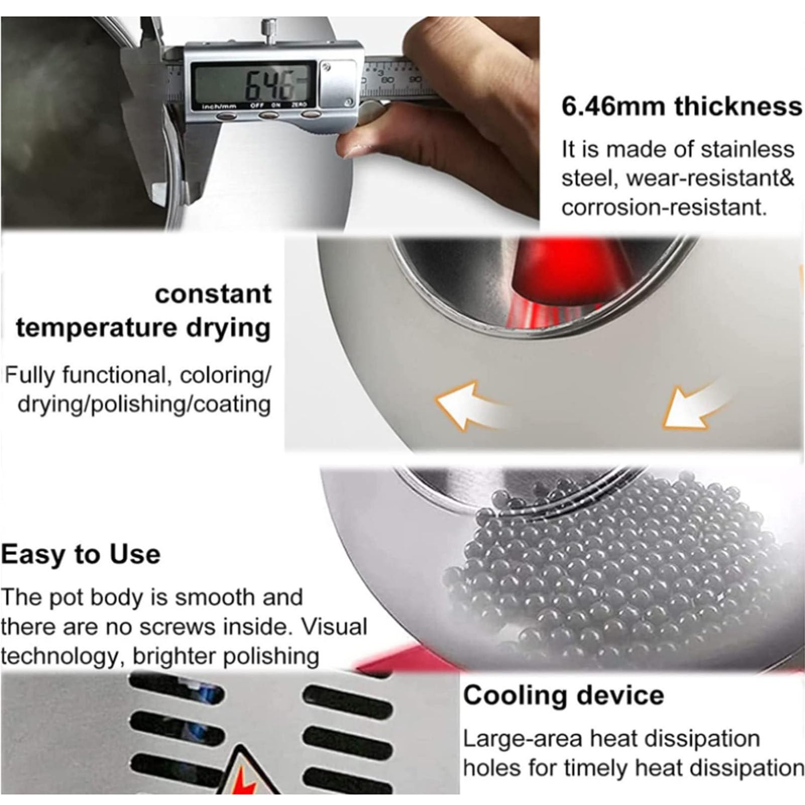 Máquina Comercial para Recubrimiento de azúcar de 300 mm, máquina automática para Recubrimiento y Pulido de tabletas, Caramelos, Pastillas y condimentos alimentarios. (300mm)