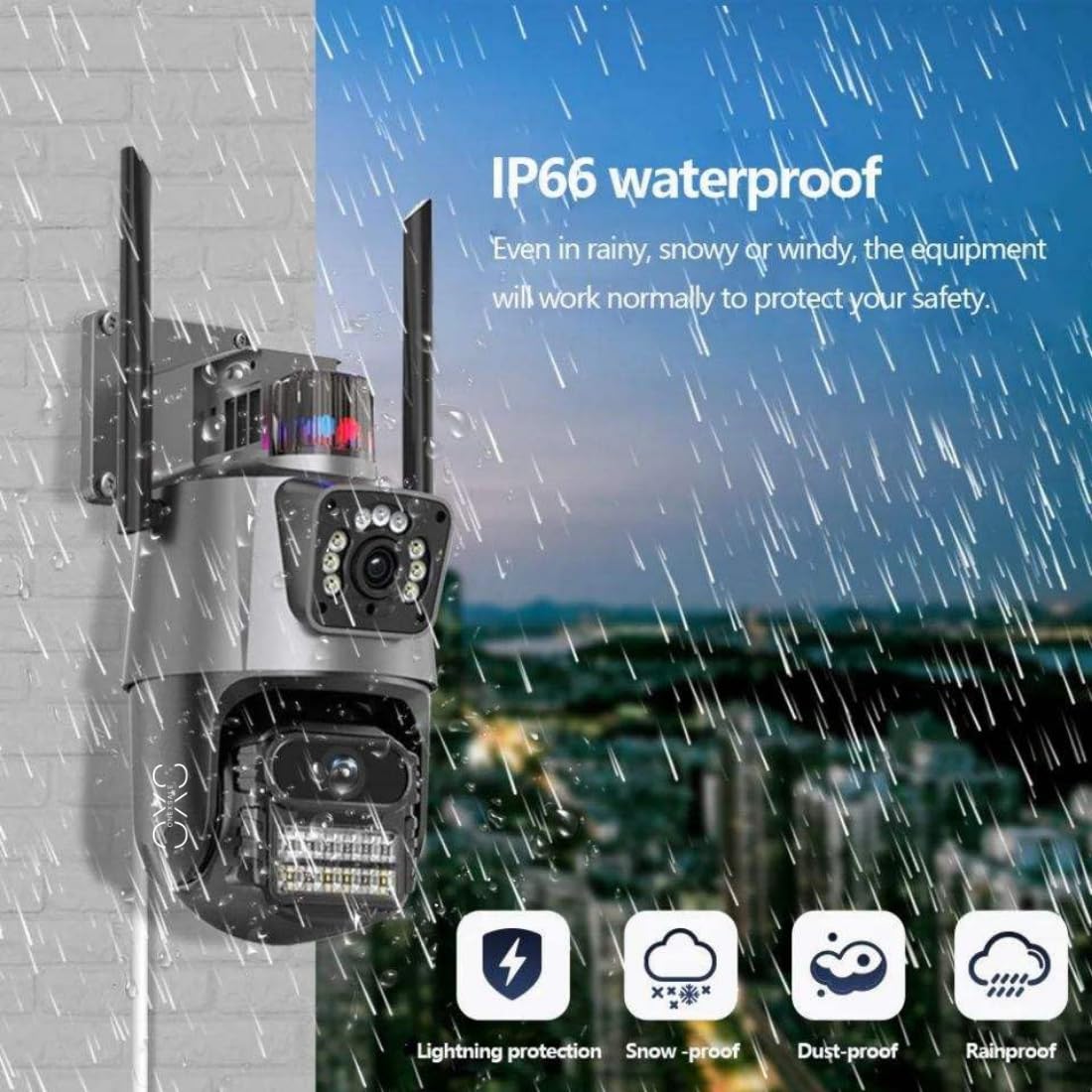 OneXsale 4G SIM PTZ Security Camera for Home Outdoor | Dual Lens 5MP+5MP, 360° Pan Tilt Zoom, Color Night Vision, AI Motion Alert, 2-Way Audio, Waterproof | No WiFi Needed, SIM Not Included 3