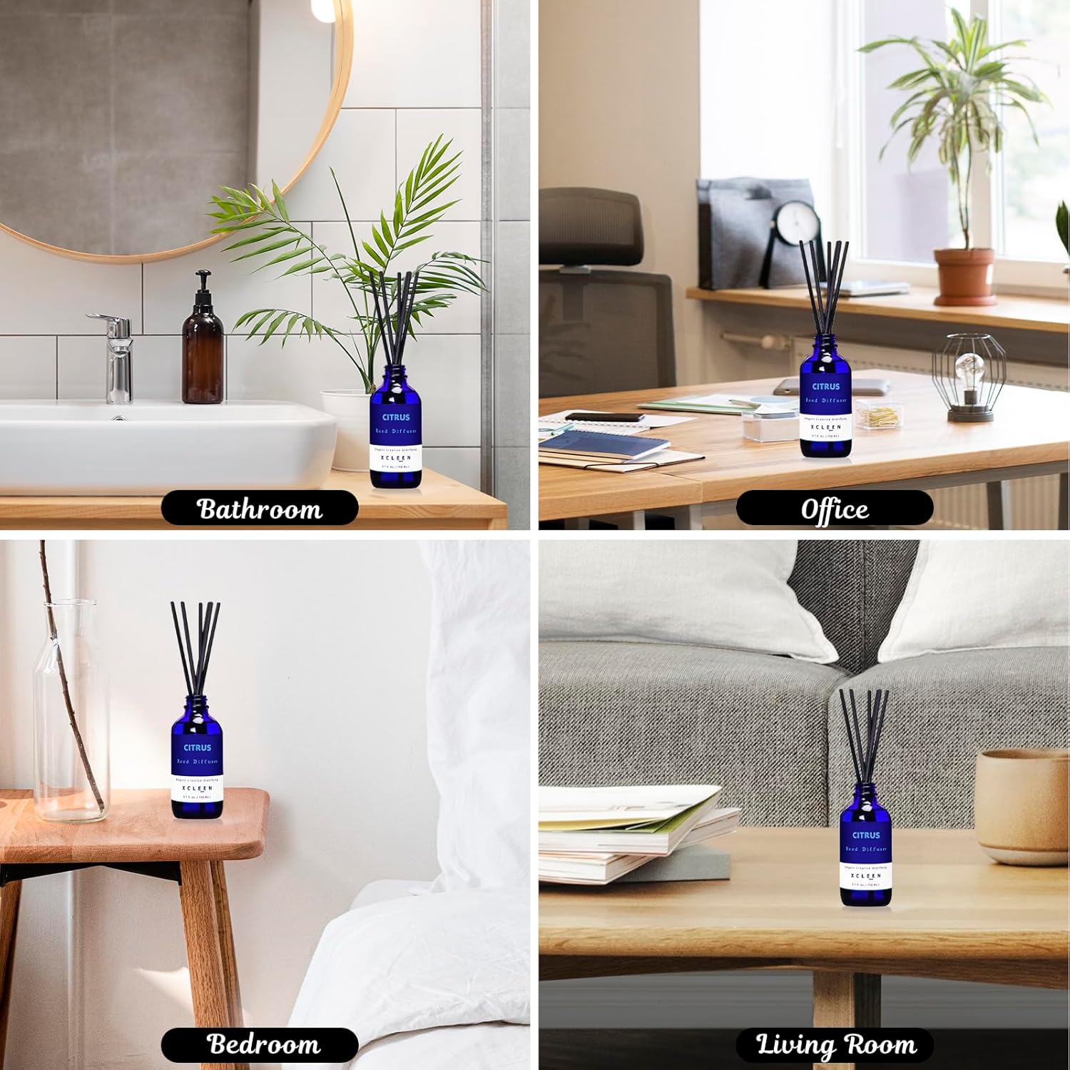 Citrus Scented Reed Diffuser, Orange, Lime & Lemon Oil Reed Diffuser, Real Citrus! Holiday Home Fragrance for Bathroom Office Decor - Image 6