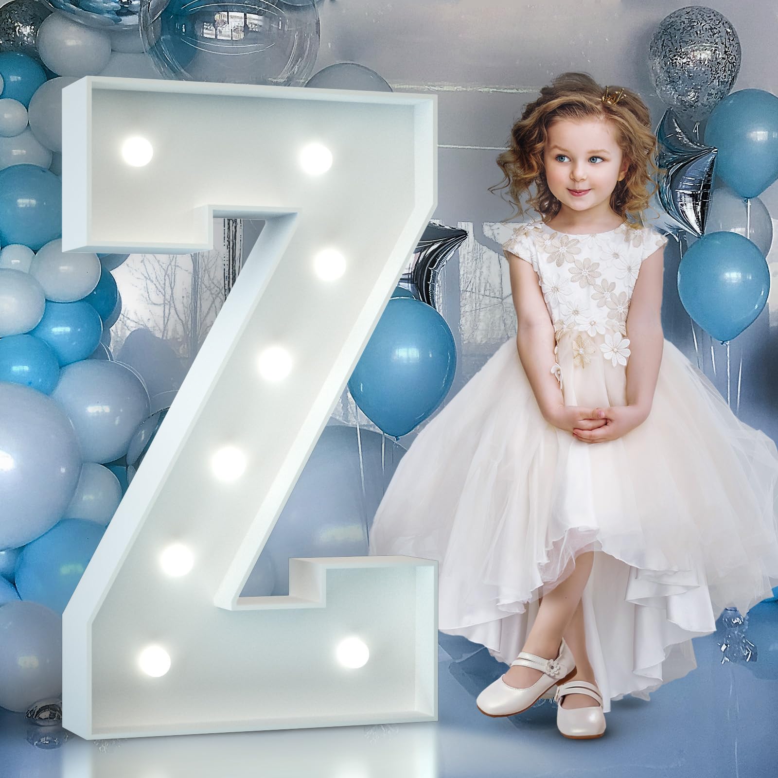 4FT Light Up Numbers Birthday Decoration Large Marquee Numbers 1 for 1st 18th 21st Birthday Party Decor Wedding, Big Number Frame Foam Cardboard Mosaic Arch Stand Pre-Cut Numbers — view 23