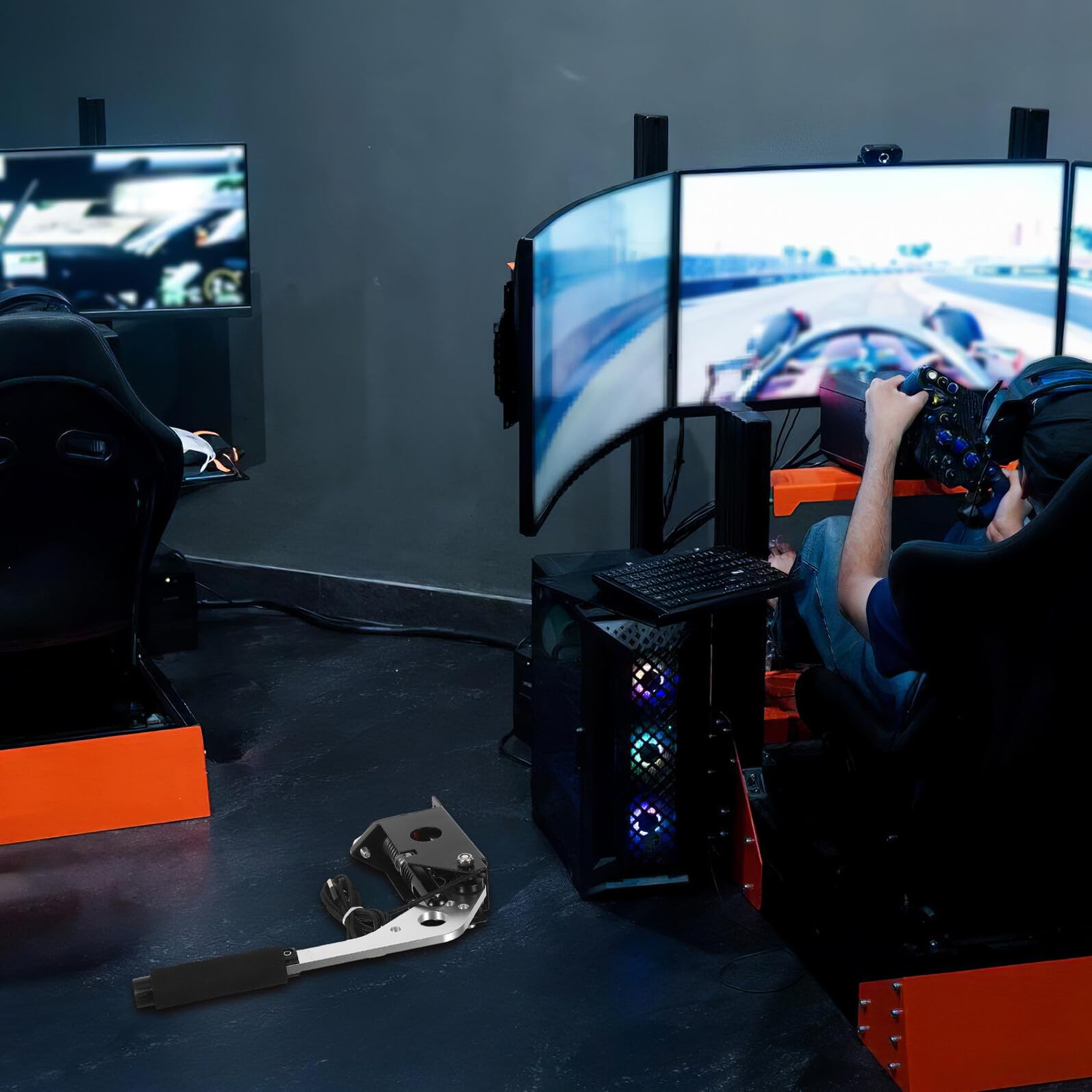 Gadpiparty Hydrauliczny Długi Drążek Ręcznego Hamulca USB Do Gier Wyścigowych Precyzyjny System Hamulca Awaryjnego Do Driftu Kompatybilna z Komputerami Win