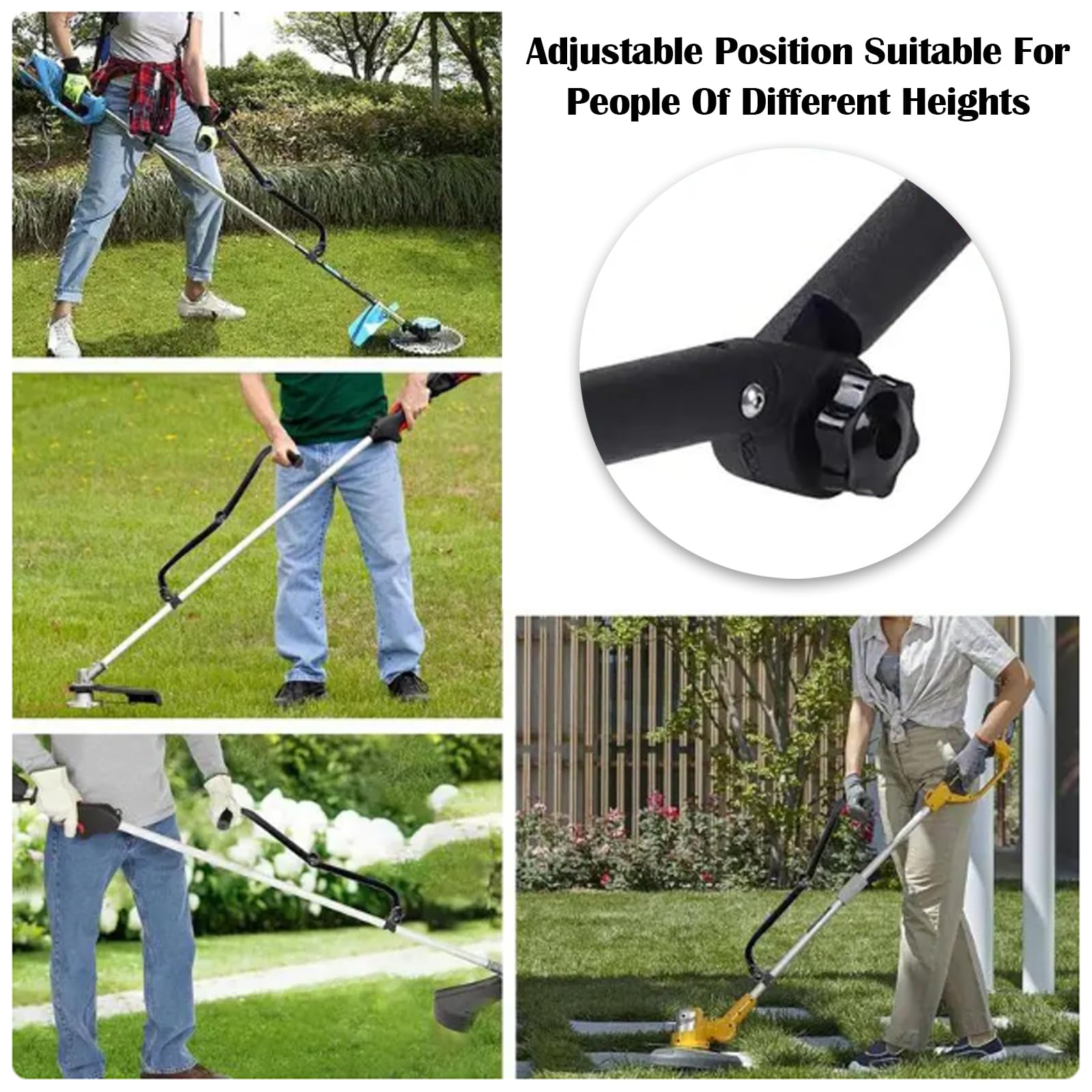 Poignée de Coupe-Herbe, Poignée Ergonomique de Coupe-Bordure Universelle Poignée de Désherbage en Acier Inoxydable Extension de Poignée de Désherbage pour Poignée de Machine de Soin de Pelouse