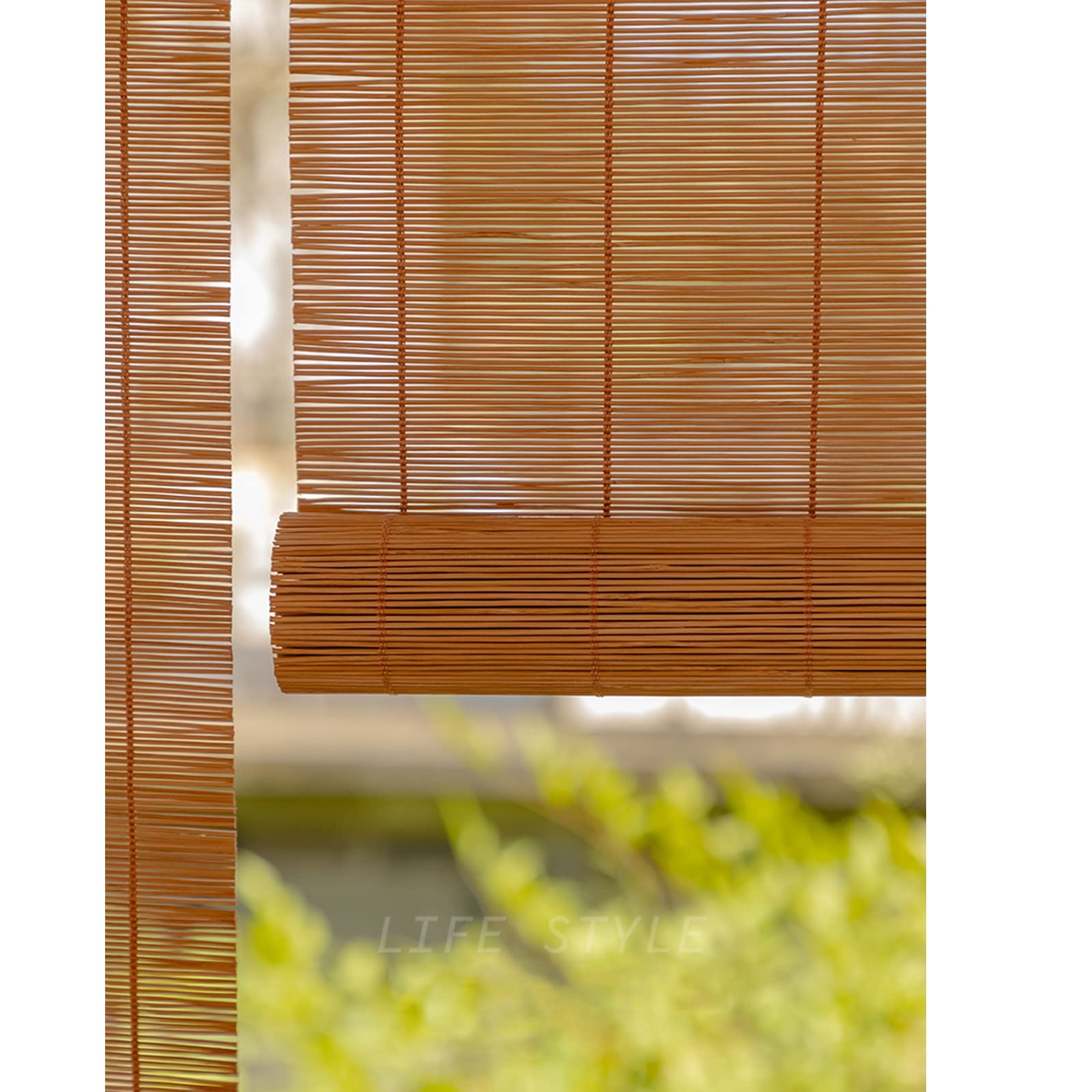 Tapparella Avvolgibile Bamboo, Tende in Bambu da Esterno,Tende A Rullo per Interni,Oscurante Traspirante Tenda,per Giardino Balcone Porta Finestra,W85xH180cm/W33.46xH70.87in