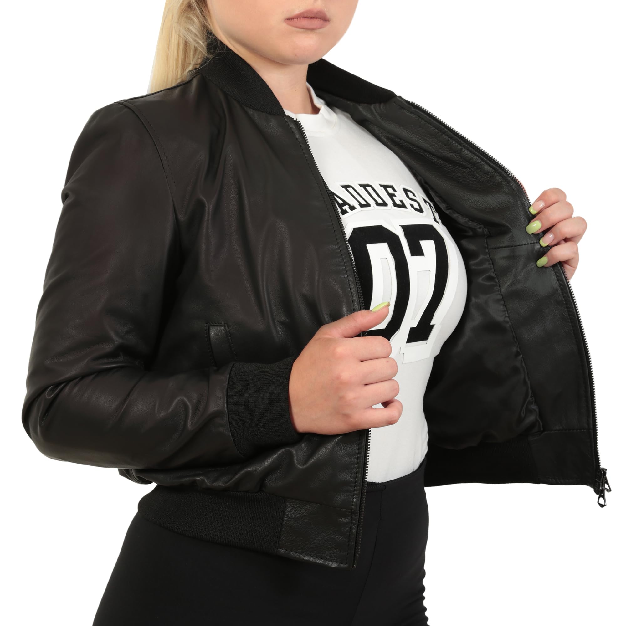 IMPERATRICE Giubbino bomber da donna in vera pelle made in italy