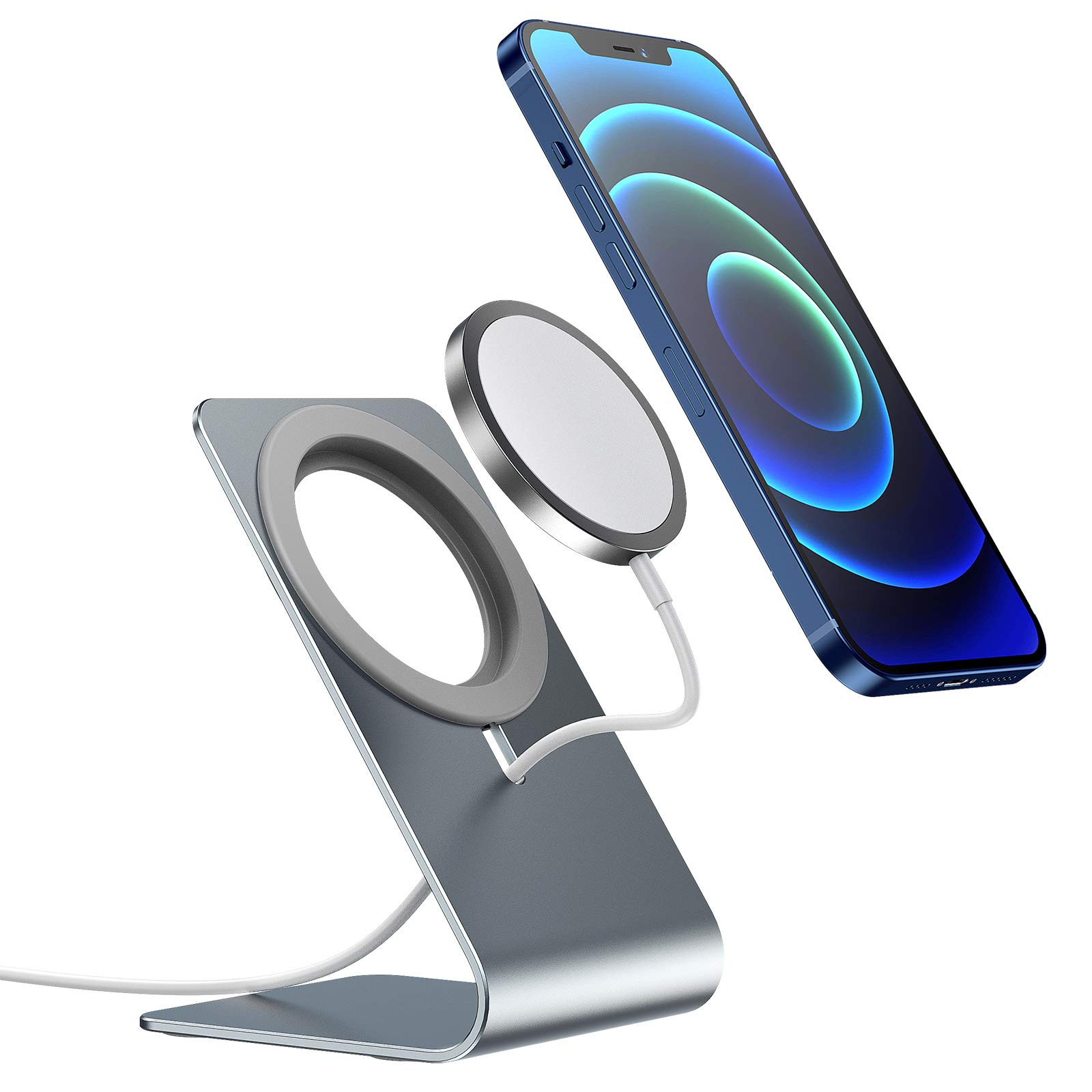 Criacr Stand for Magsafe Charger, Aluminum Cell Phone Stand, Magnetic Wireless Charger Holder Cradle for Magsafe, Compatible with iPhone 12,12 Pro, 12 Mini, 12 Pro Max (Charger Not Included)