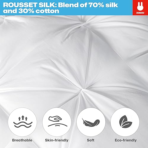 Miniatura 4 de ZUBISU Almohada de plumón de ganso blanco de lujo, tamaño Queen, 800 de potencia de relleno, almohada de plumas de hotel esponjosa y suave,