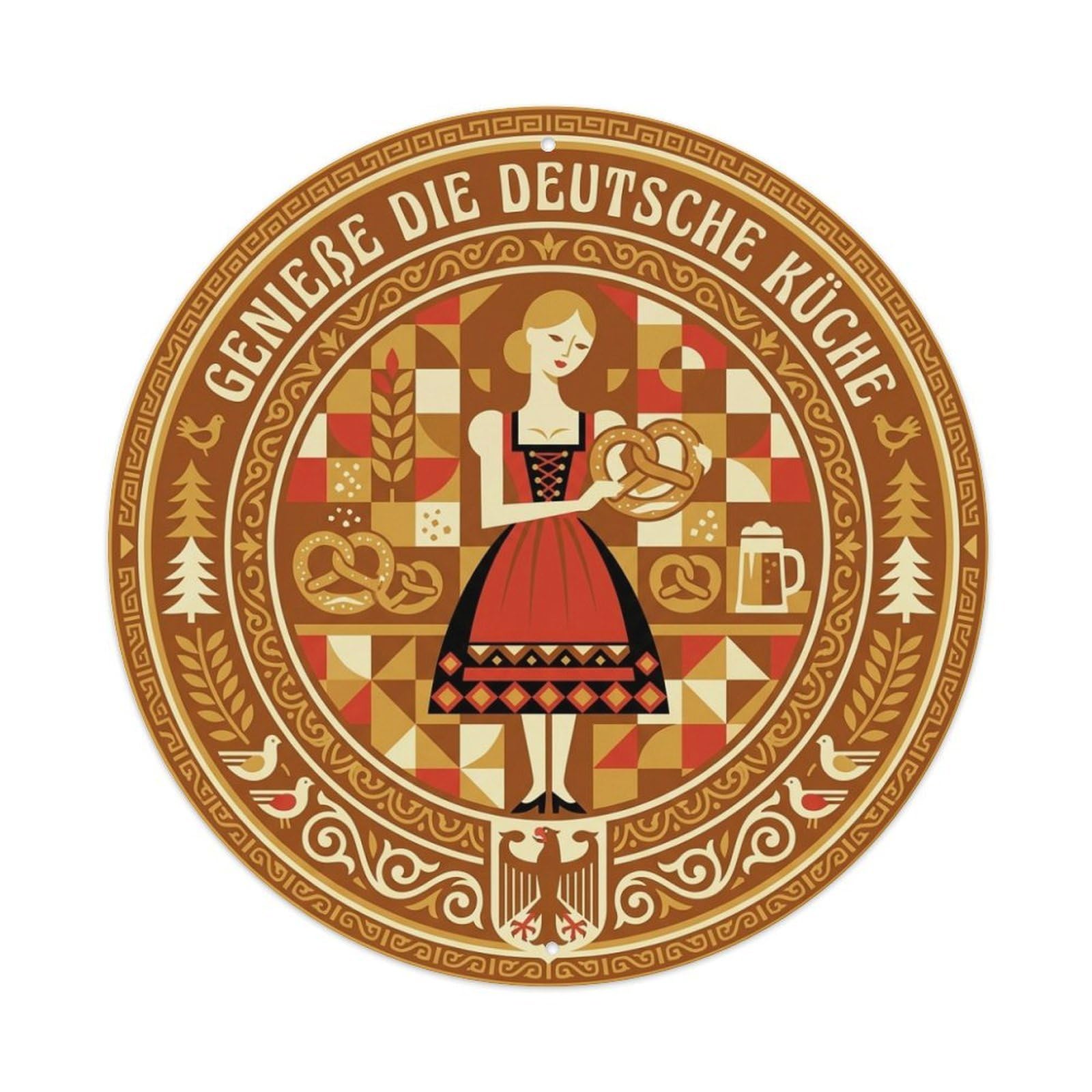 German Cuisine Pretzel Culinary Travel Food Metal Tin Sign