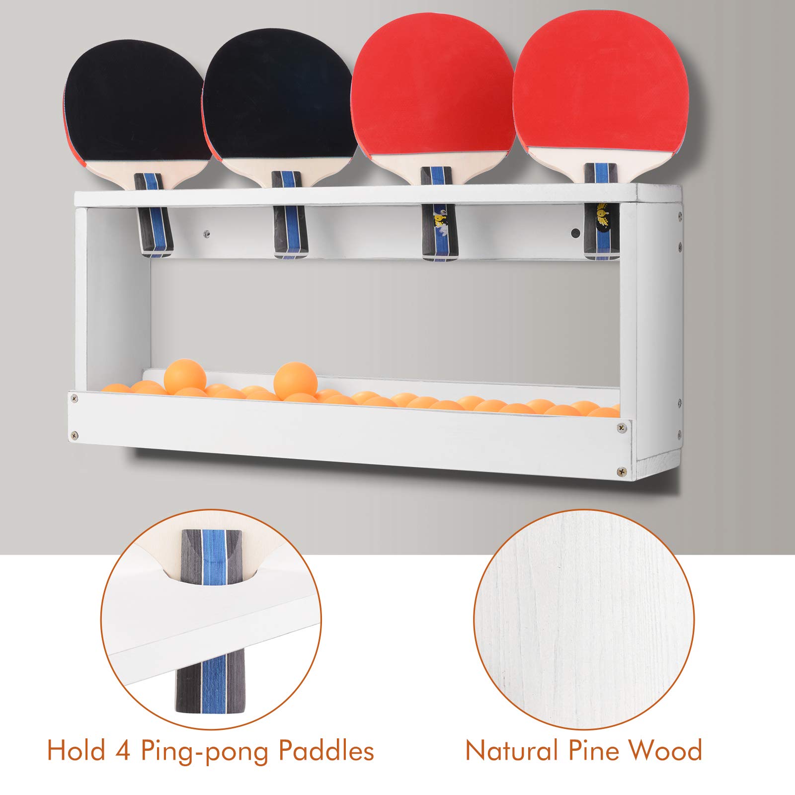 MEOLLO Support Mural Acier Pour Raquette Tennis De Table - Rangement Design 100% Européen