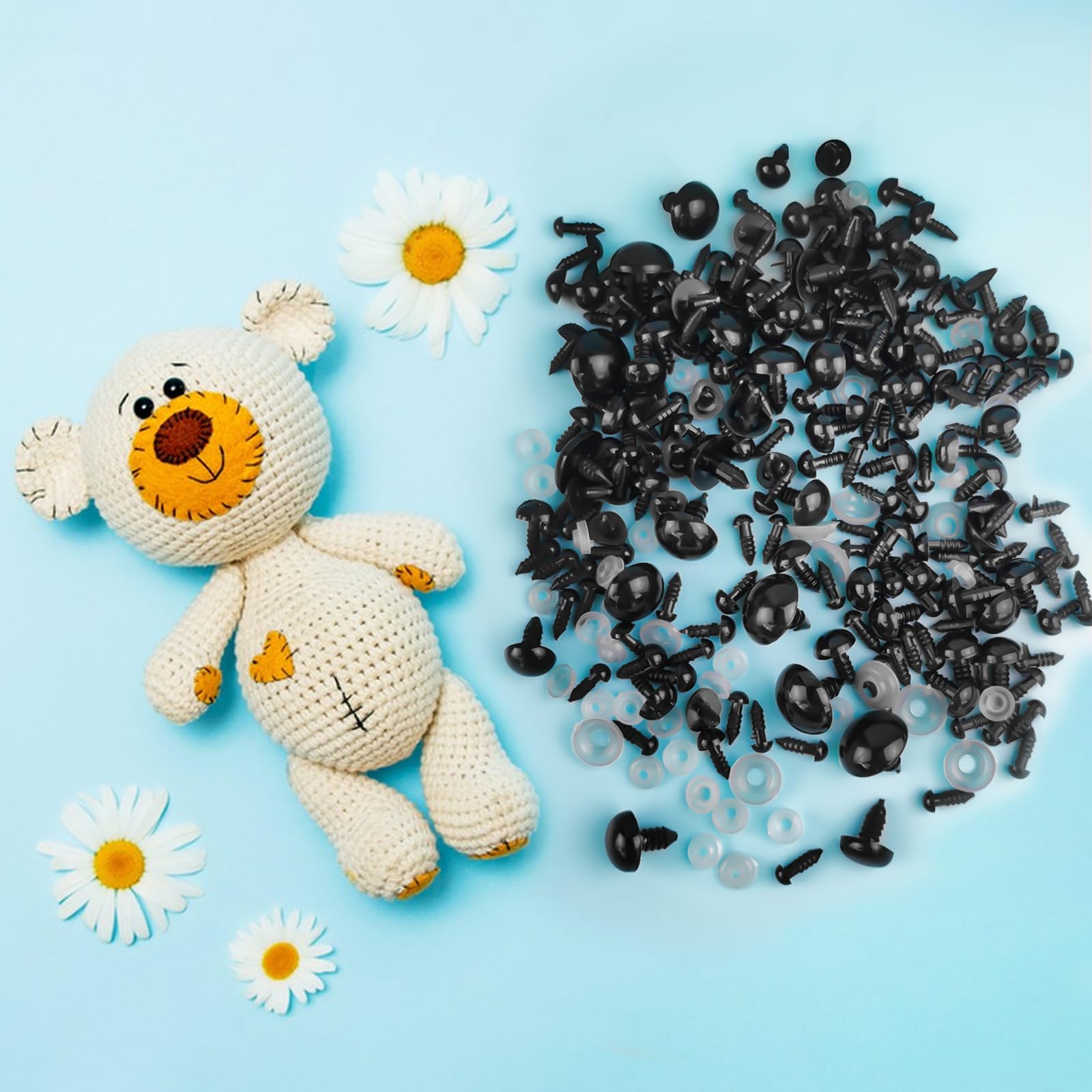 Kit Occhi E Nasi Per Amigurumi HavaCue - 640 Pezzi 6-20mm Per Pupazzi E Peluche - Foto 9