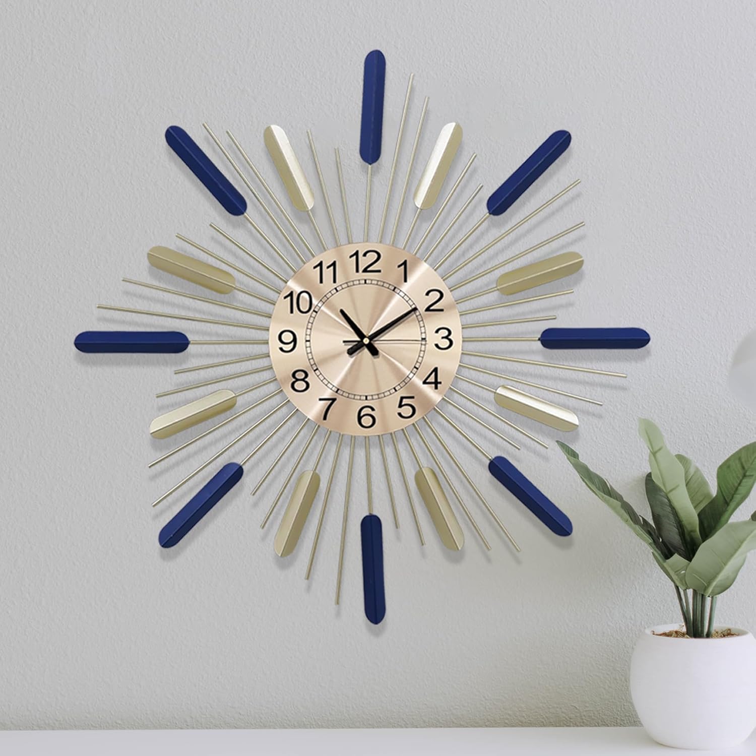 XYFZRL Modern Large Wall Clock Decorative Metal Mid Century
