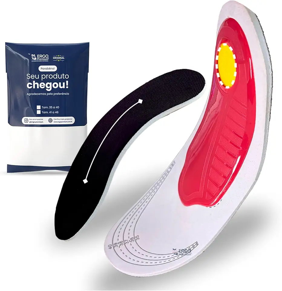 “Palmilha Ortopédica para Pés Chatos e Planos – Ideal para Fascite Plantar, Esporão e Alívio de Dor no Calcanhar | Alívio na Pisada” (41-46)
