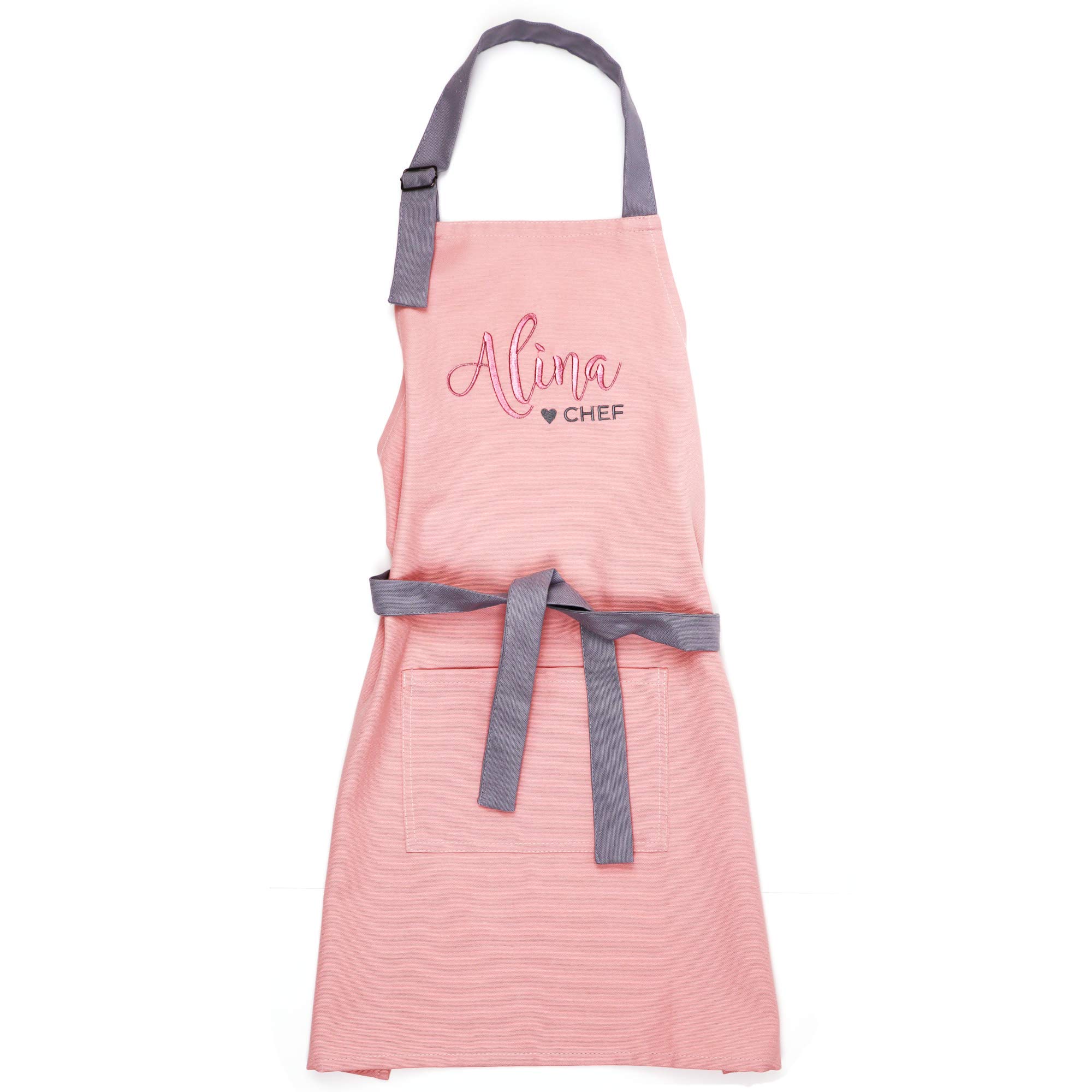Kids Apron - Embroidered Personalized Cooking Custom Apron with Name, Adjustable, Cotton, with Pockets, for cooking
