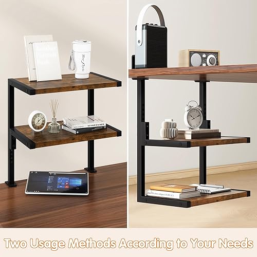 Miniatura 4 de IBUYKE Estante organizador de escritorio con abrazadera, estantes extensores de escritorio de 12.9 pulgadas, estantes de almacenamiento ajustables