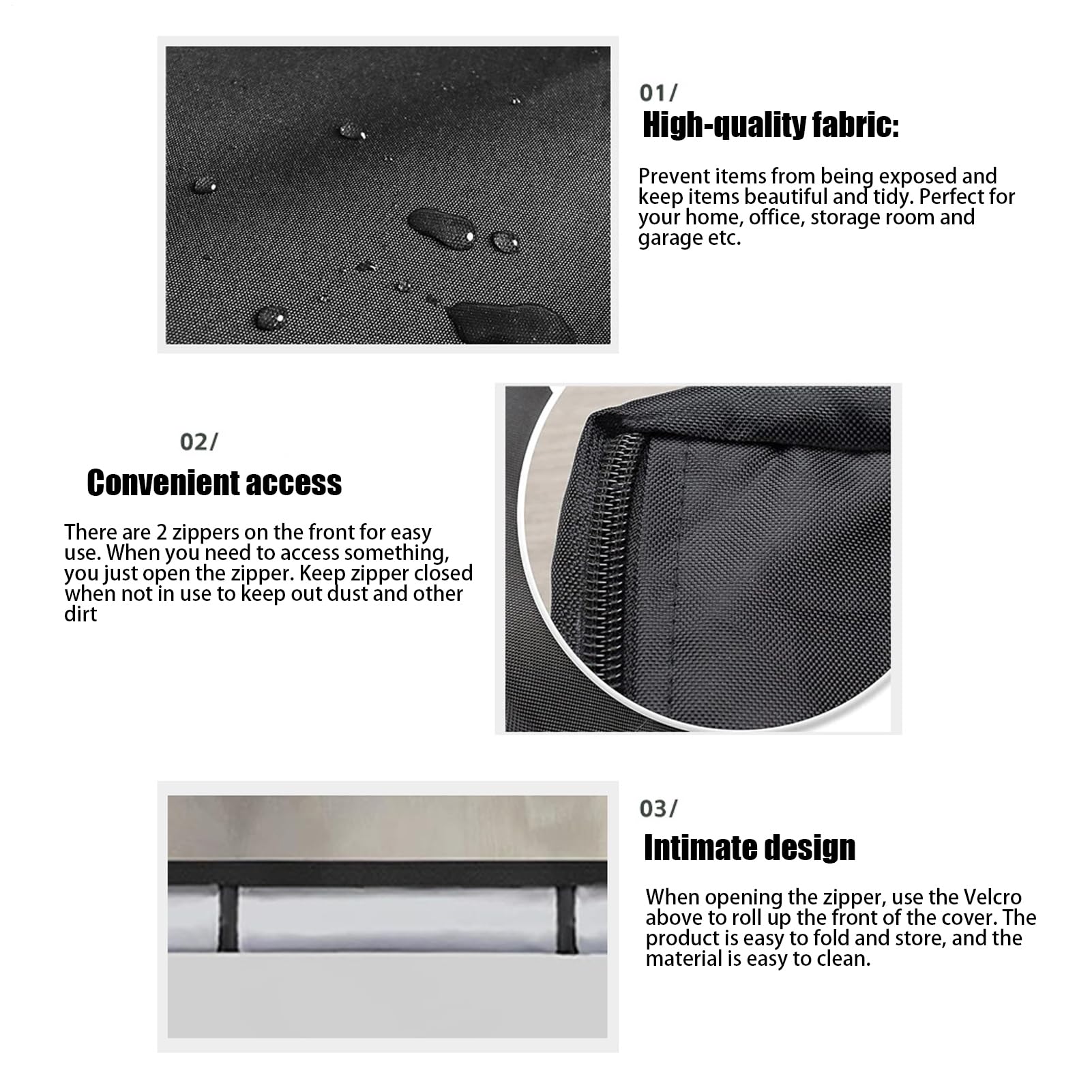 Housse de Protection pour étagères, avec Fermeture éclair, pour intérieur et extérieur, Protection d'étagères, Protection Contre la poussière de Haute qualité pour étagères, élégante Housse