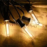 Vista 5 de GOOTHY Paquete de 12 bombillas LED T13 de repuesto, bombillas LED E12 impermeables de 0.6W para luces de cadena de patio al aire libre S14 G40 C7