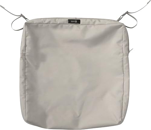 Miniatura 43 de Classic Accessories Ravenna - Cojín cuadrado para patio de 25 x 25 x 5 pulgadas, resistente al agua, con funda, para sillón de descanso, hongo