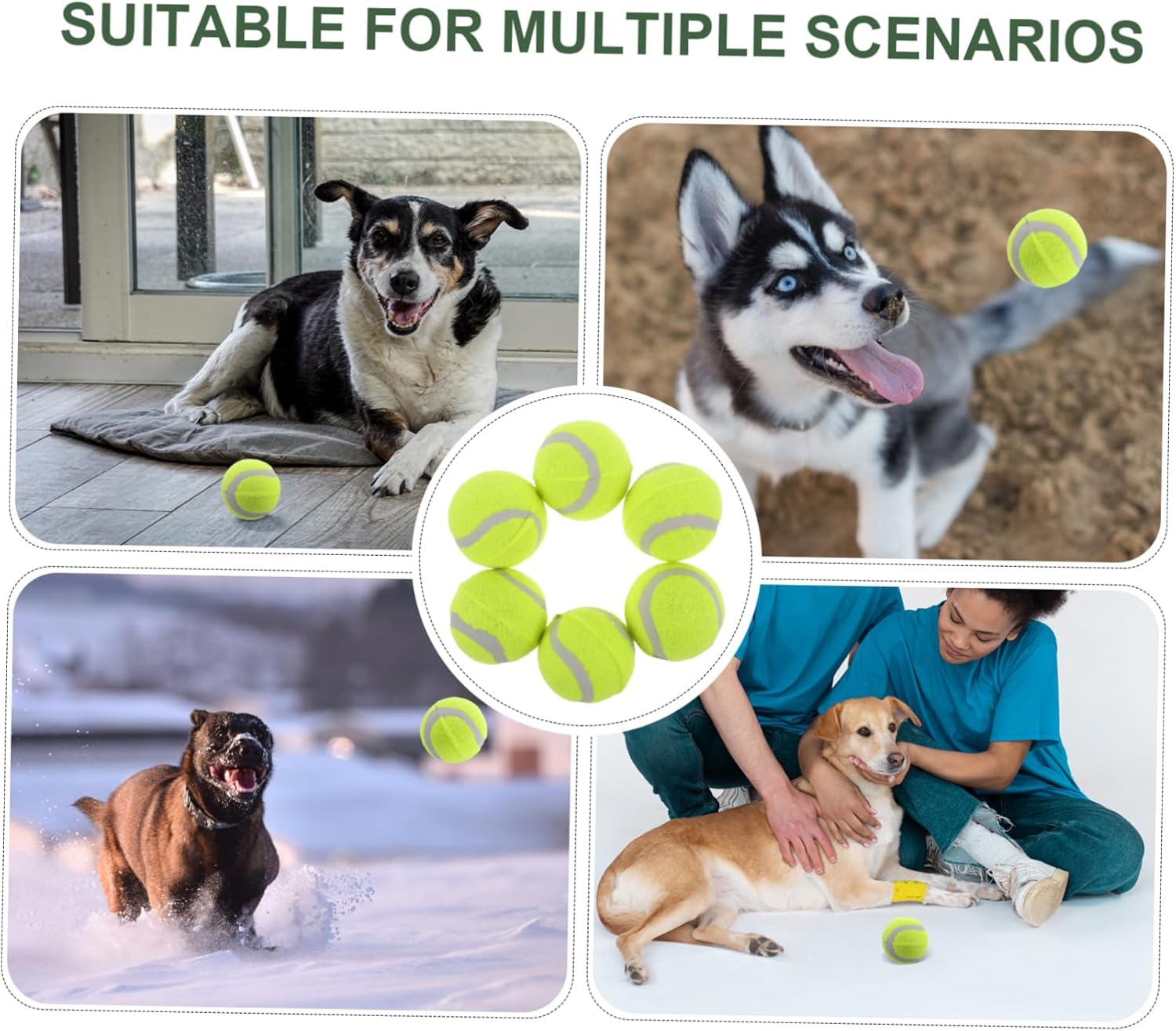 KESYOO 22pcs Dog Tennis Rubber Interactive Chew Toys for Medium Large and Small Dogs for Training and Play Bouncy Pet Supplies