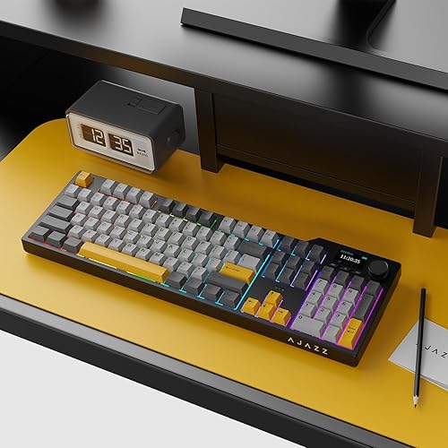 Miniatura 7 de ×AJAZZ AK35I V3 Teclado mecánico para juegos de tamaño completo con pantalla y perilla 2.4GBTUSB-C Junta Teclado FR4 Placa 8000mAh Batería orientada