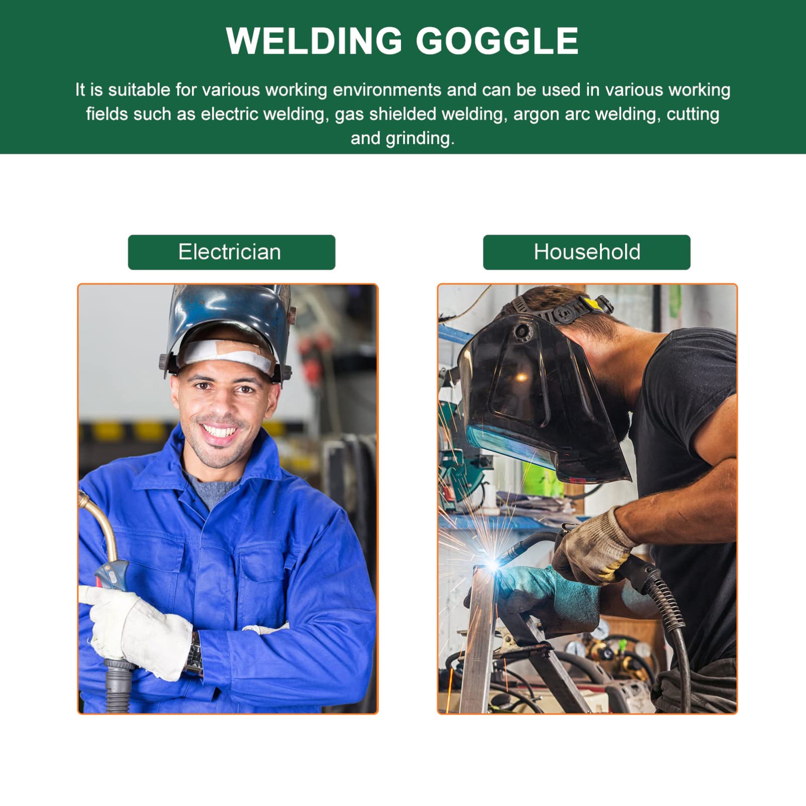 Housoutil Logging Protective Glasses 2pcs Welding Goggles Welding Es over Es Welding Safety Es Electric Welding Glasses Set