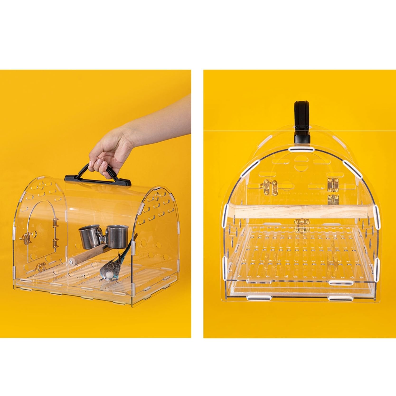 Amazon | 鳥かご インコ アクリル 透明 通気性 鳥籠 お出かけ 移動