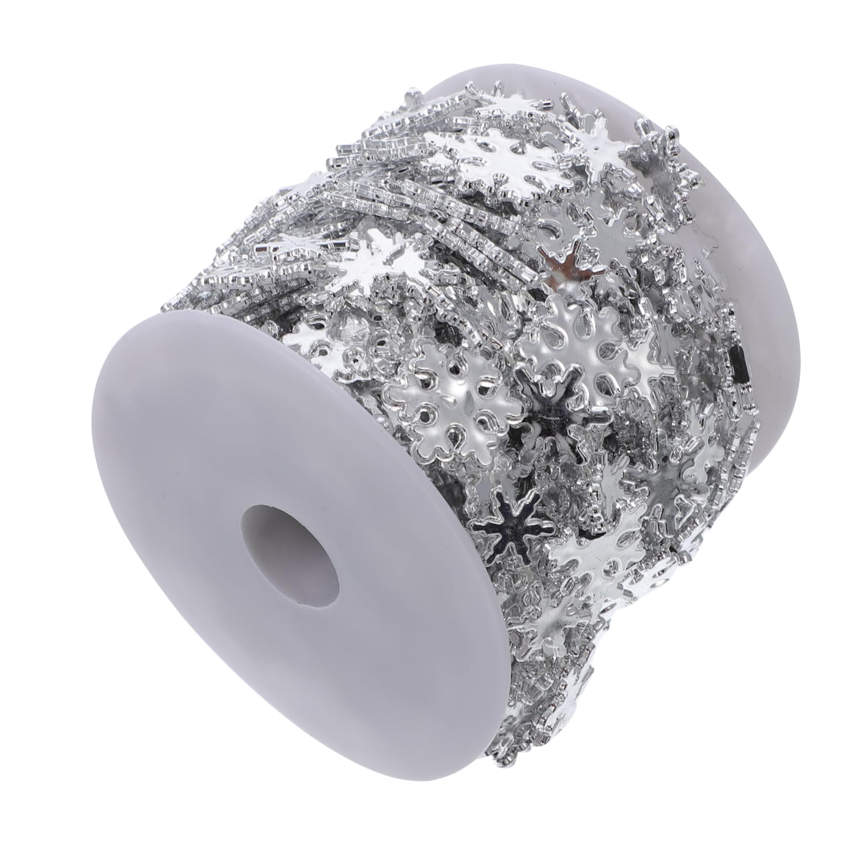 Guirnalda de cuentas de árbol de Navidad con copos blancos de 5 metros para decoración hogareña 1