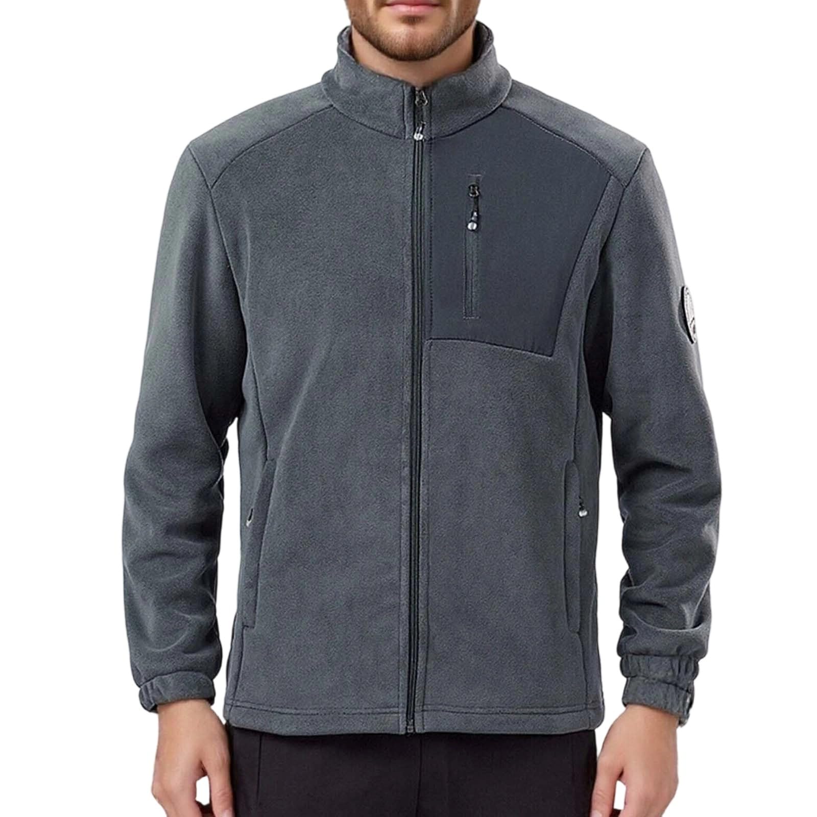 Forros Polares para Hombre, Chaqueta Polar Bordada para otoño/Invierno. Chaqueta Polar Doble.