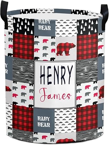 Miniatura 10 de Cesta de lavandería personalizada con nombre artístico, plegable, duradera, organizador de juguetes, decoración de dormitorio para niños, niñas y