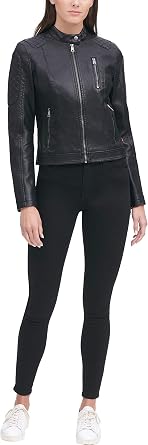 LEVI'S womens Faux Leather Motocross Racer Jacket (Standard and Plus)