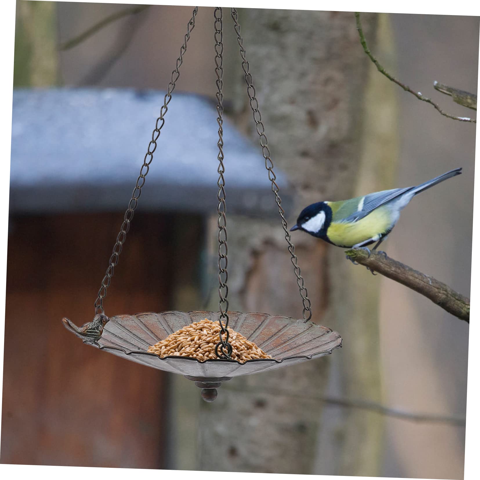 1stück Eisen Kunst Retro Vogel Futterspender Hängendes Futterhäuschen Für Kleine Vögel Garten Dekoration Langlebig Und Für Kanarienvögel Und Papageien