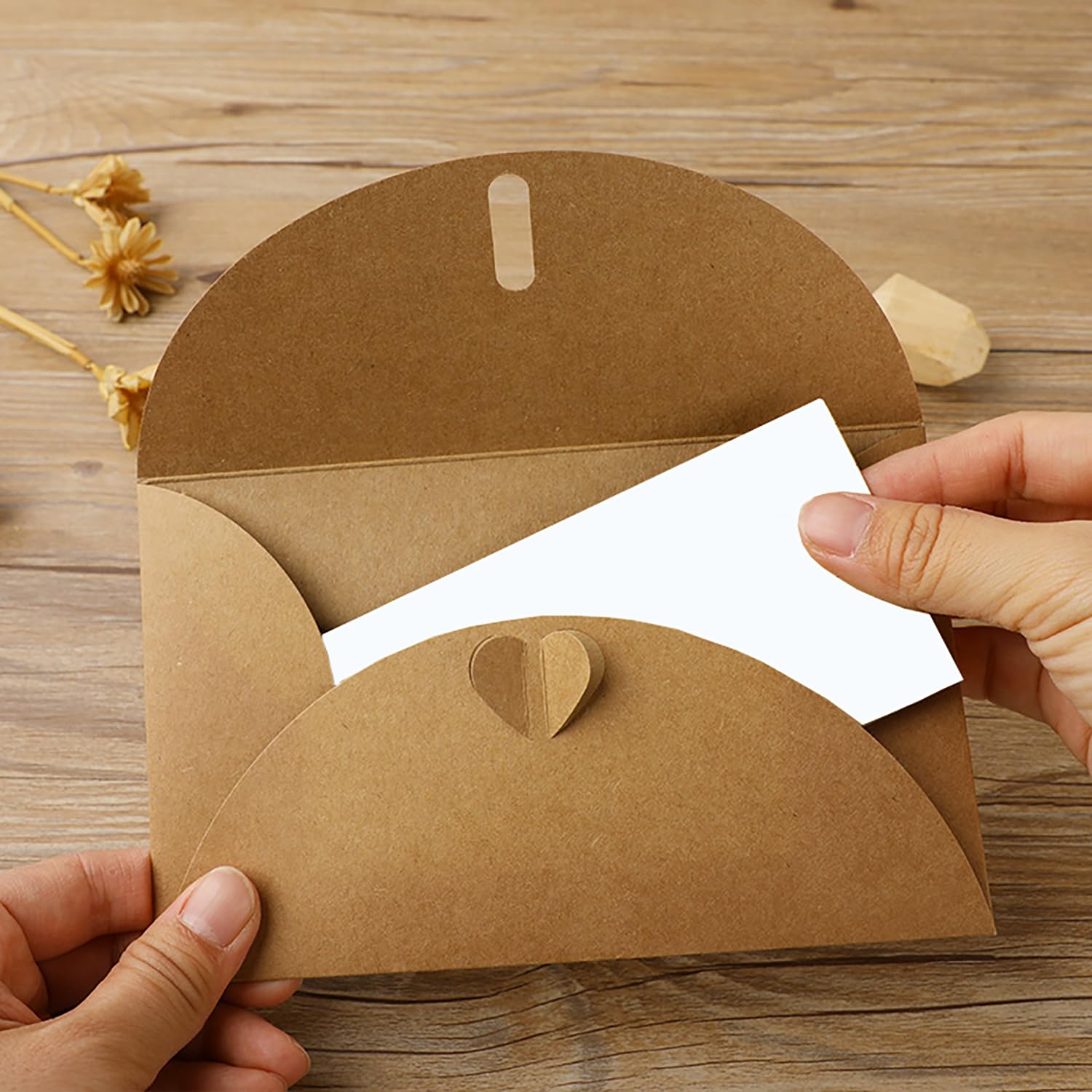 Buste Kraft 30 Mini 4"x3" con Biglietti Vergini per Natale Ringraziamento Matrimonio Compleanno