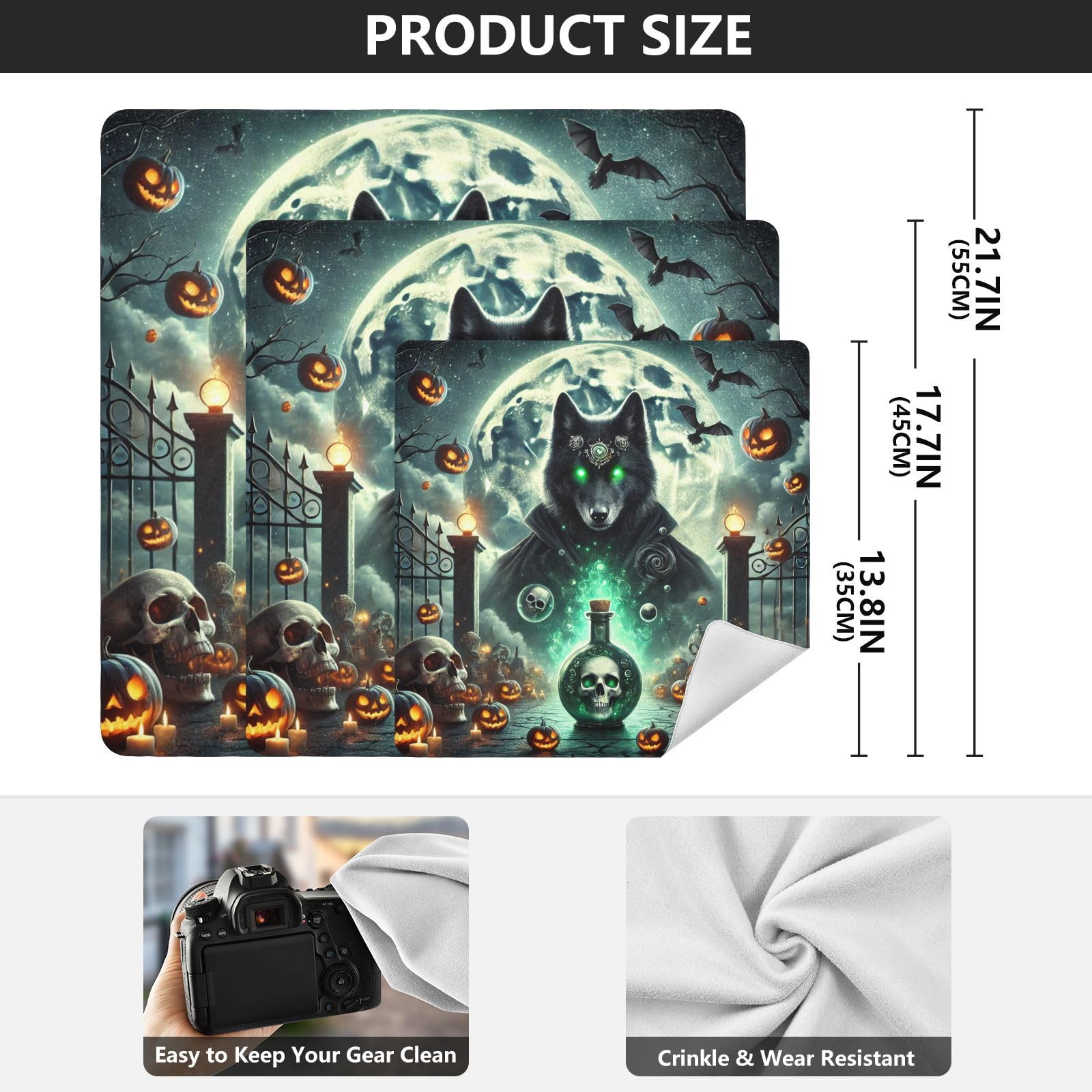 Dark Wolf Skull Halloween Self-adhesive Cloth 17.7