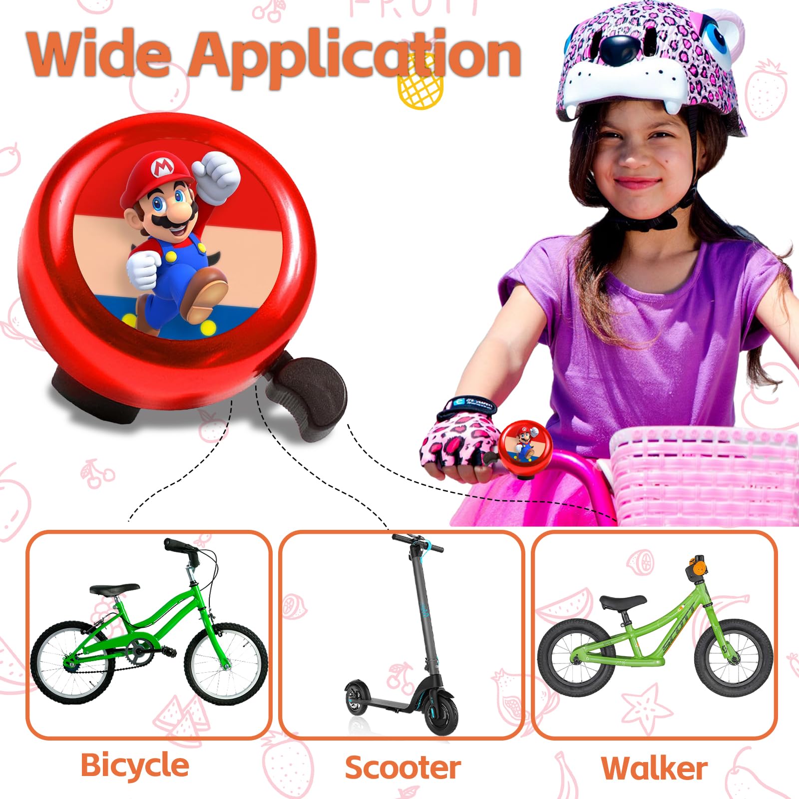 Fahrradklingel Für Kinder – Laut, Mit Süßen Cartoon-Motiven, Aus Legierung & Kunststoff, Einfach Zu Montieren