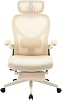 FLEXISPOT Office Chair, Desk Chair, FOLDEX, Foldable, Compact, Rocking Function, Adjustable Strength, Flip-up Armrests, Built-in Ottoman, 3D Headrest, Adjustable Lumbar Support, Mesh Material, Thick