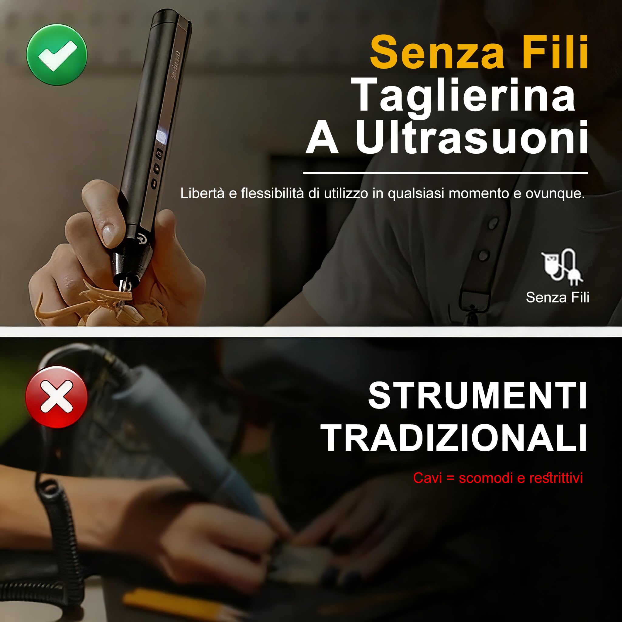 Hanboost C1 - Kit professionale senza fili ad ultrasuoni, multi-materiale, compatibile per progetti fai da te
