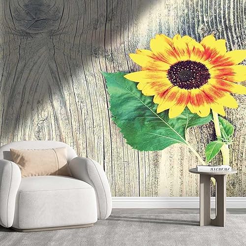 Miniatura 1 de YANFENQI Papel para Pared Decorativo Sunflower Contact Paper Wall Decor Tv Background Liven Up Space (W) 118" X(H) 110"
