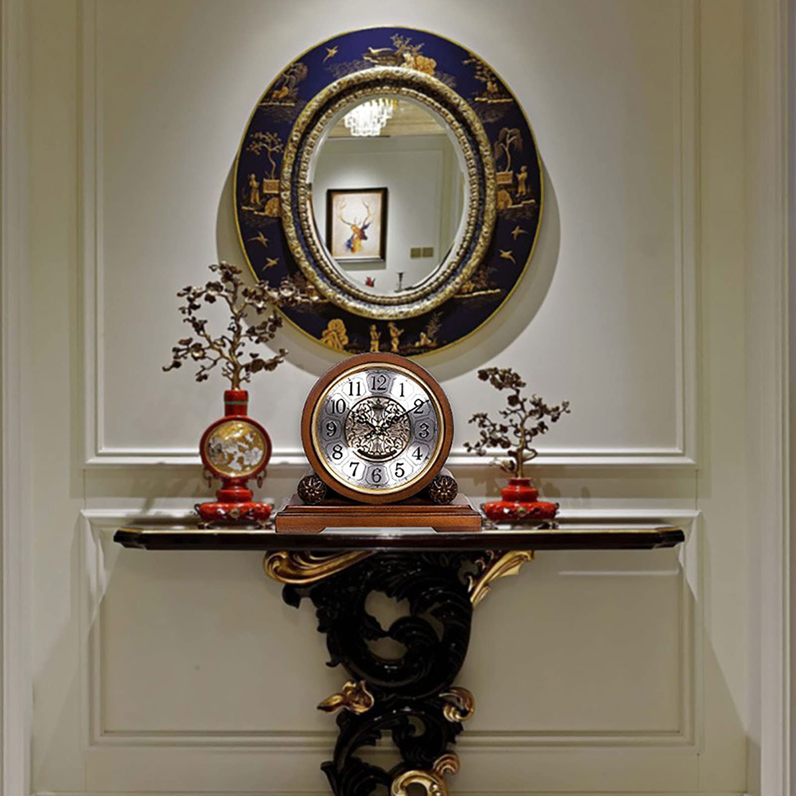 Analog Alarm Clock Vmarketingsite Mantel Clocks Battery Operated Silent  Wood Table Clock Westminster Mantle Clocks Vintage Chime