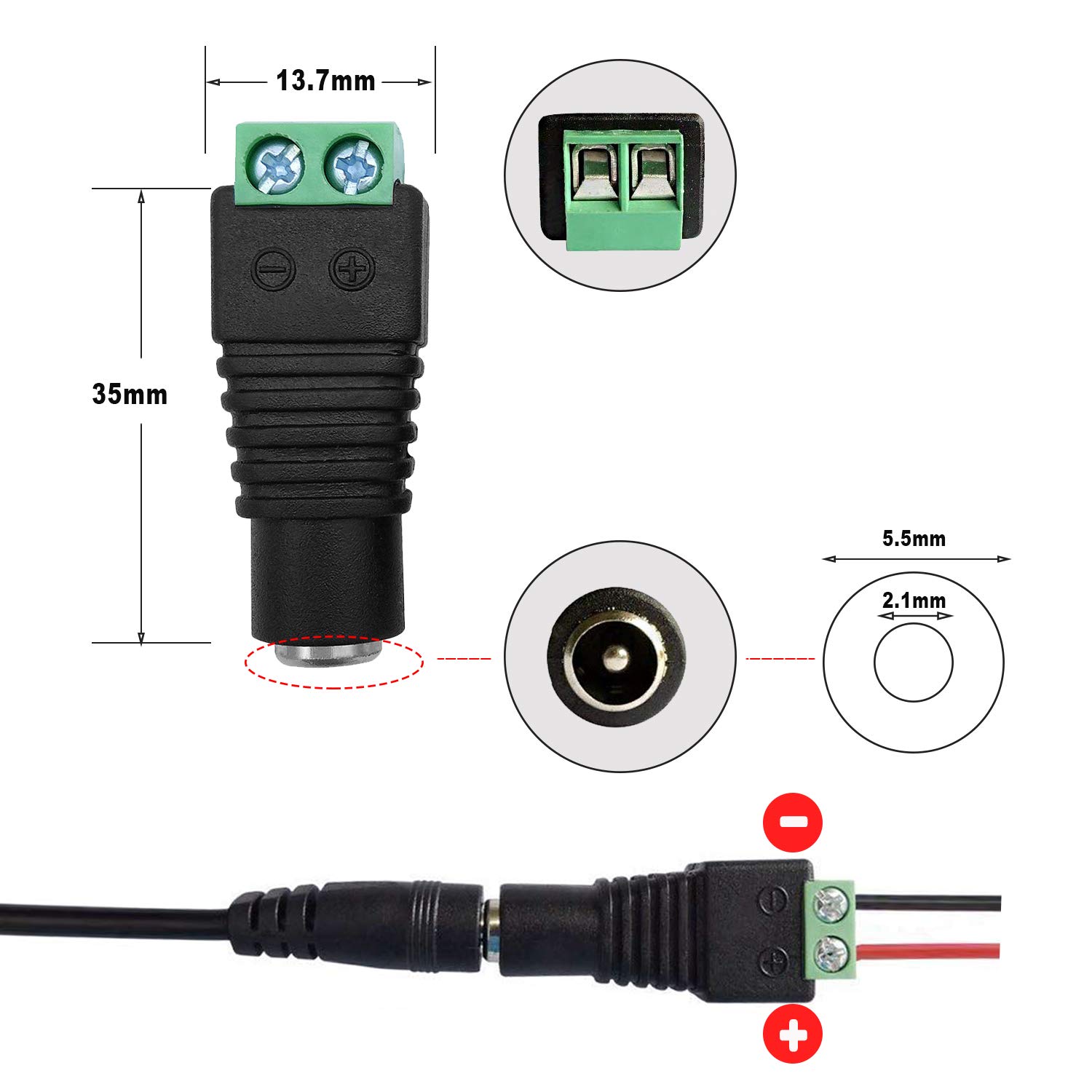 12V 7A Alimentatore Trasformatore 84W Adattatore di alimentazione 5,5 x 2,1/2,5 mm per CCTV, Telecamera, Router, Striscia LED 5050 2835