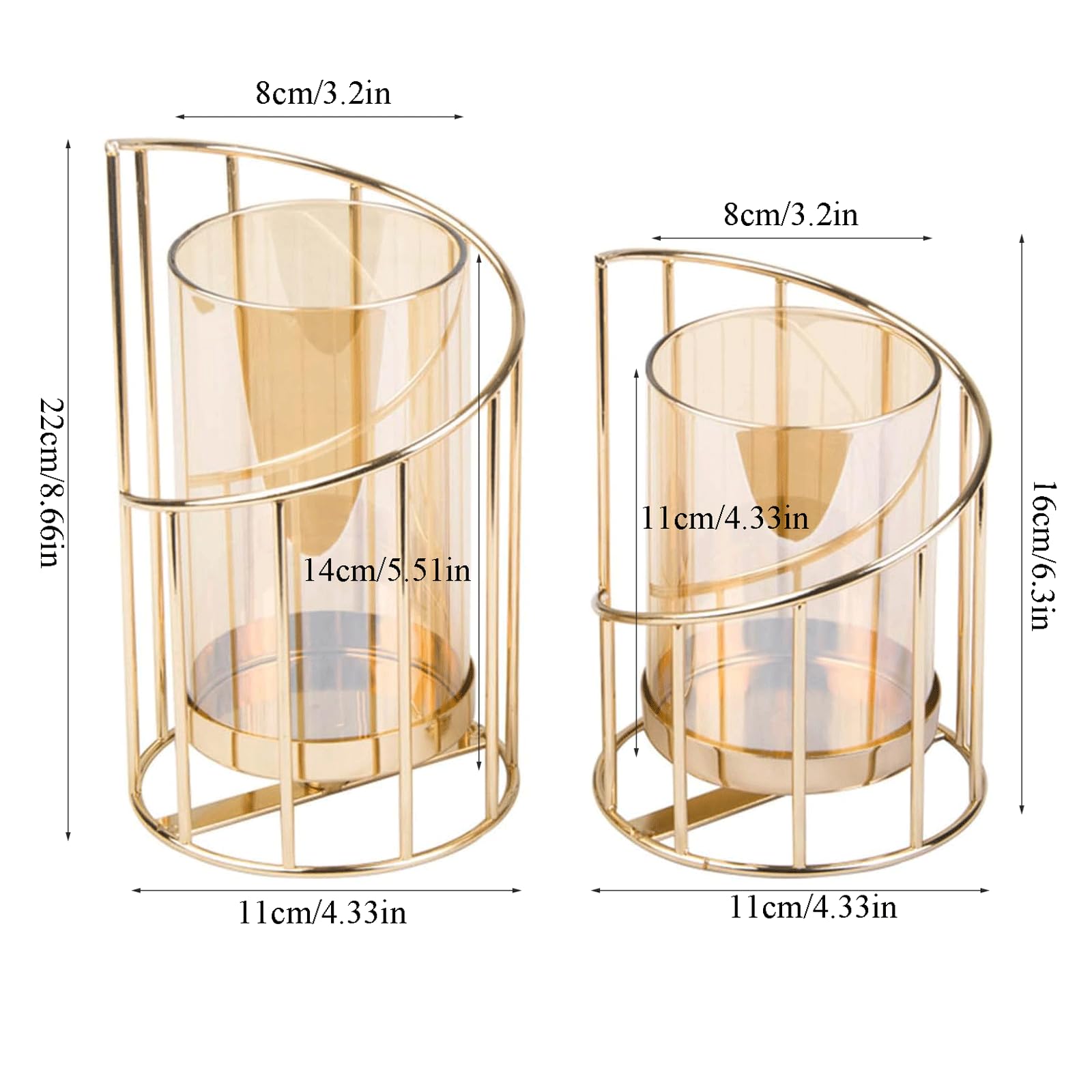 Kerzenhalter mit Metallrahmen, Kerzenhalter aus Glas, Kerzenbechersäule, Kerzenhalter aus Glas für Hochzeitsdekoration und Esszimmerzeremonie-Dekor