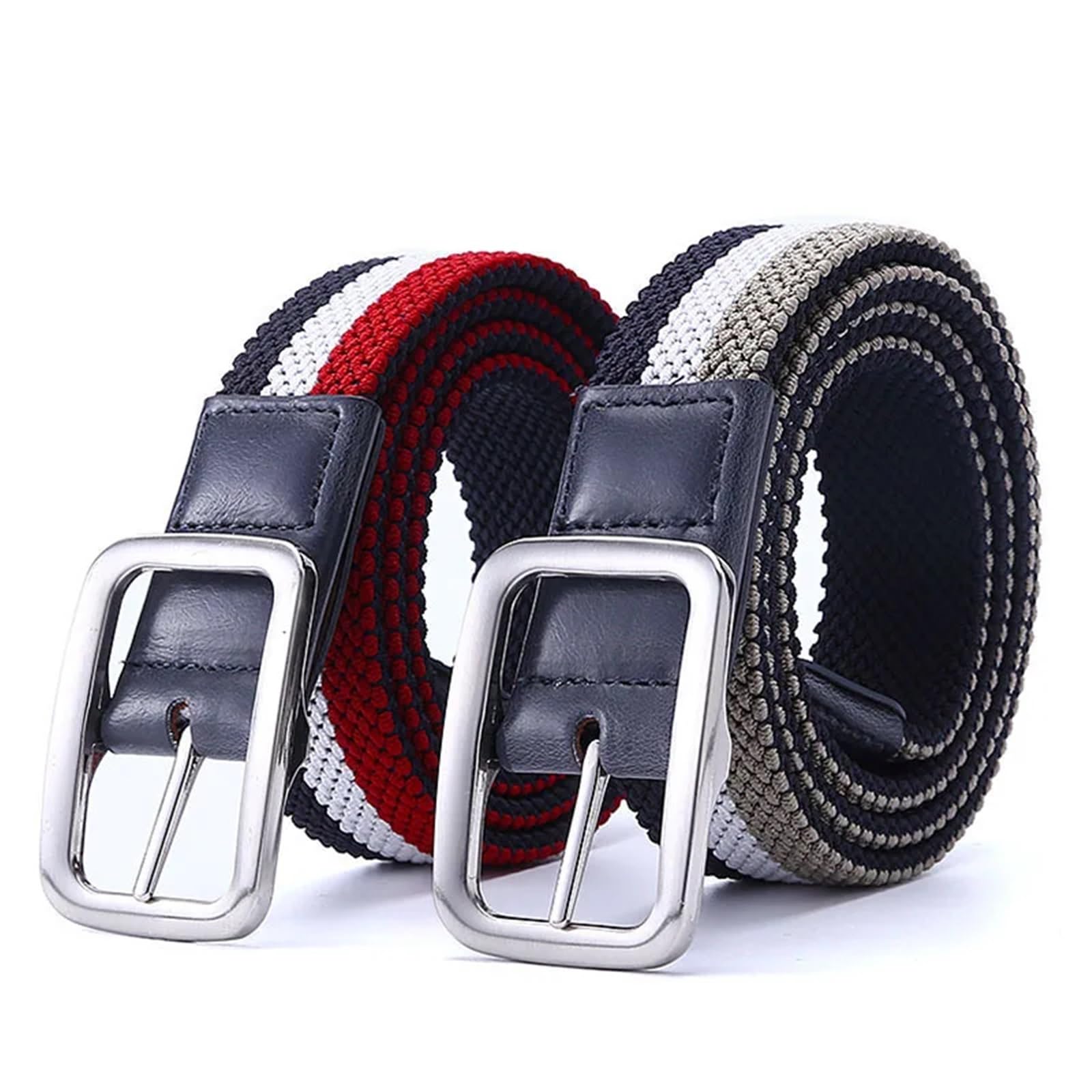 Ceinture Toile Ceinture élastique unisexe en tissu extensible tressé coloré, ceinture décontractée sans trou