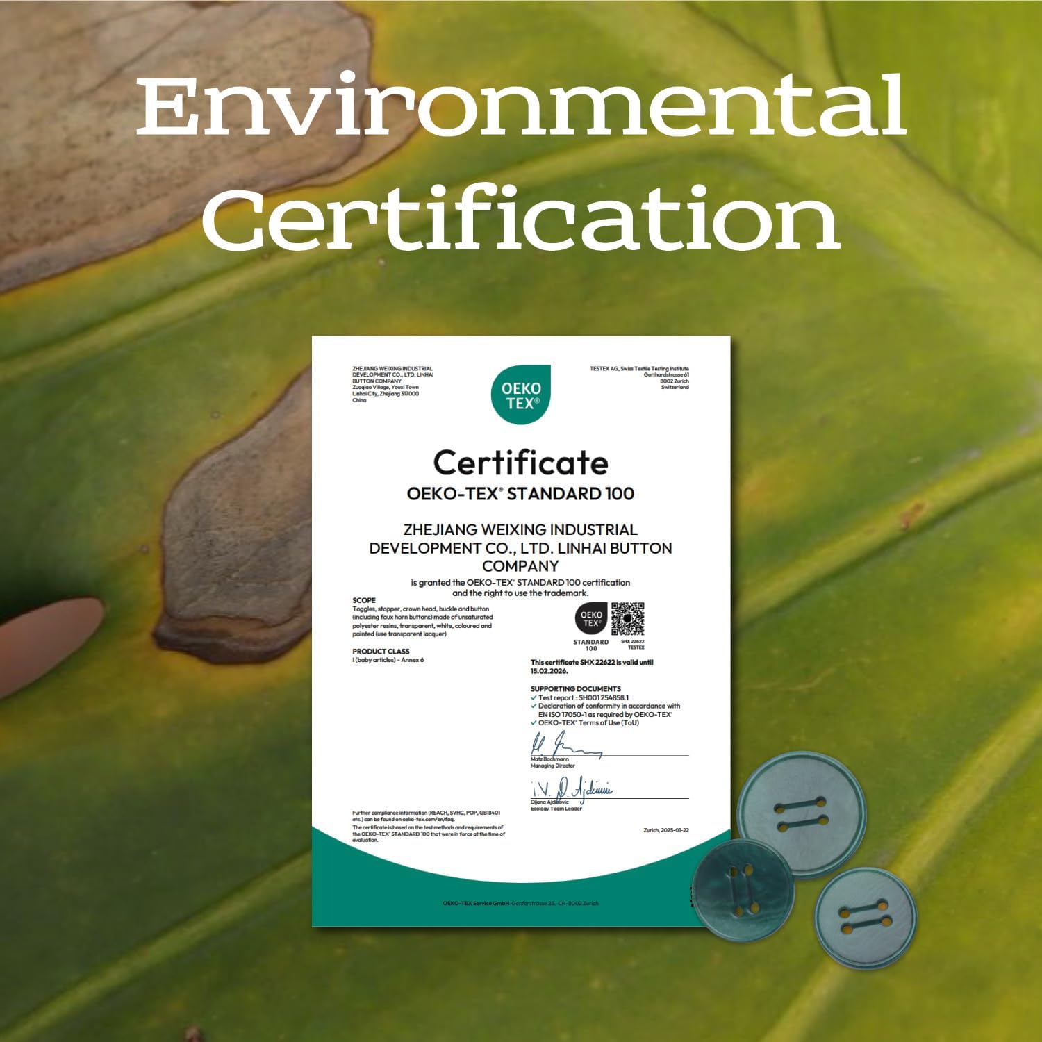 LTWHOME INOTIONSTYLE Oeko-TEX® Standard 100 Buttons Set 20/25mm 4-Hole Buttons for Overcoat Dark Blue 16 Pcs JADS00629K