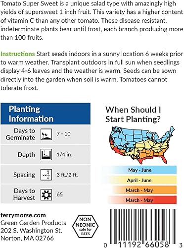 Miniatura 4 de Ferry-Morse Edición Online Tomate Supersweet 100 Hybrid Seed Multipack - Paquete de 8